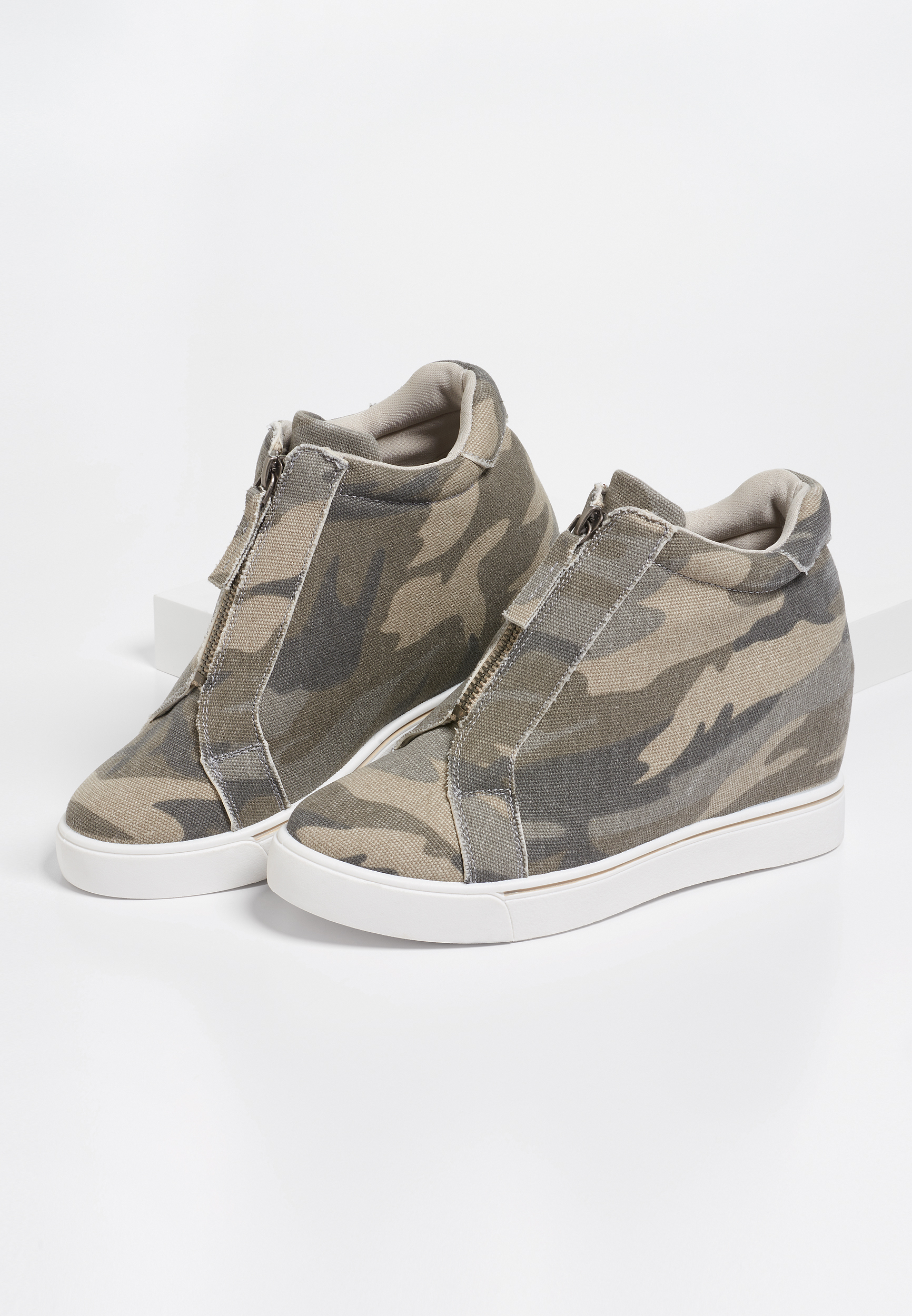 camouflage wedge sneakers