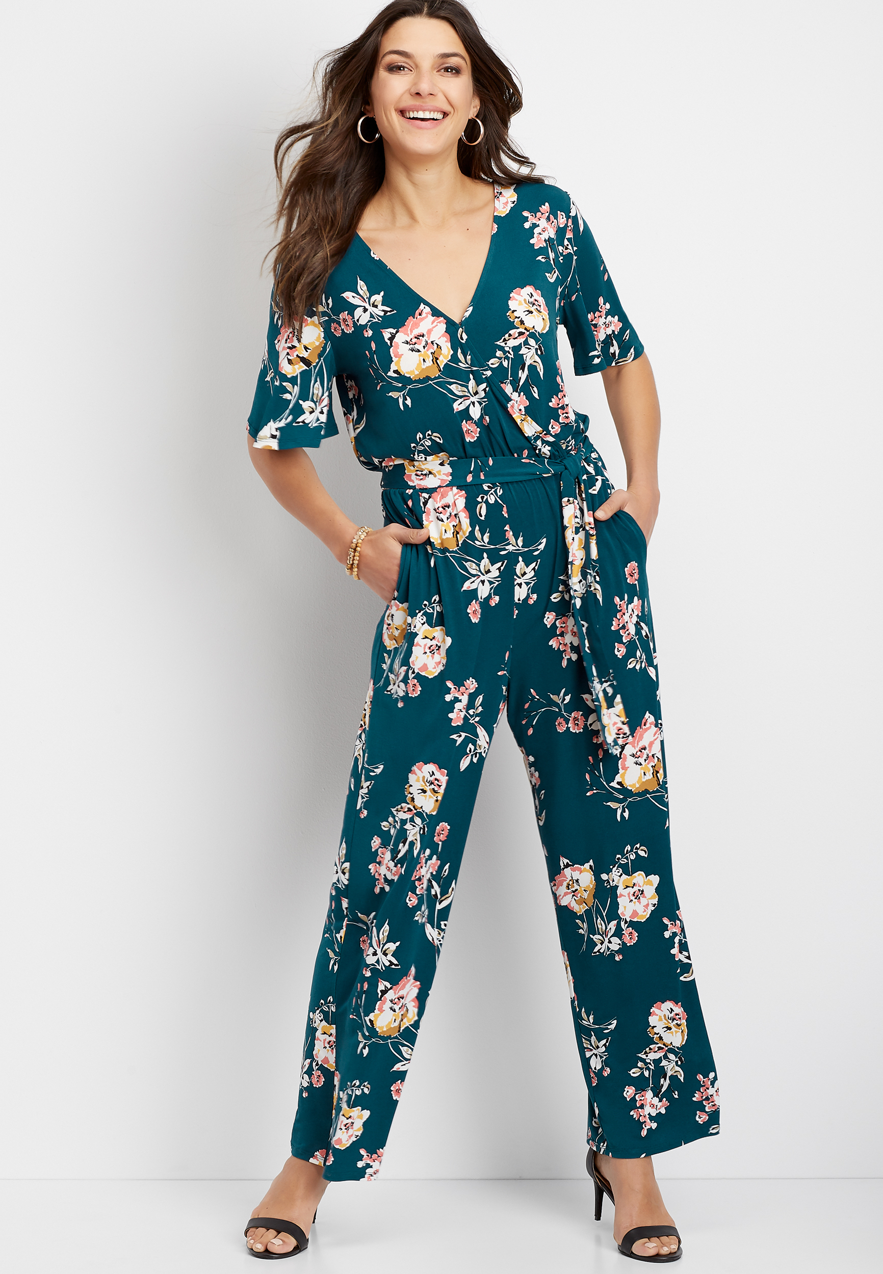 Maurices store floral jumpsuit