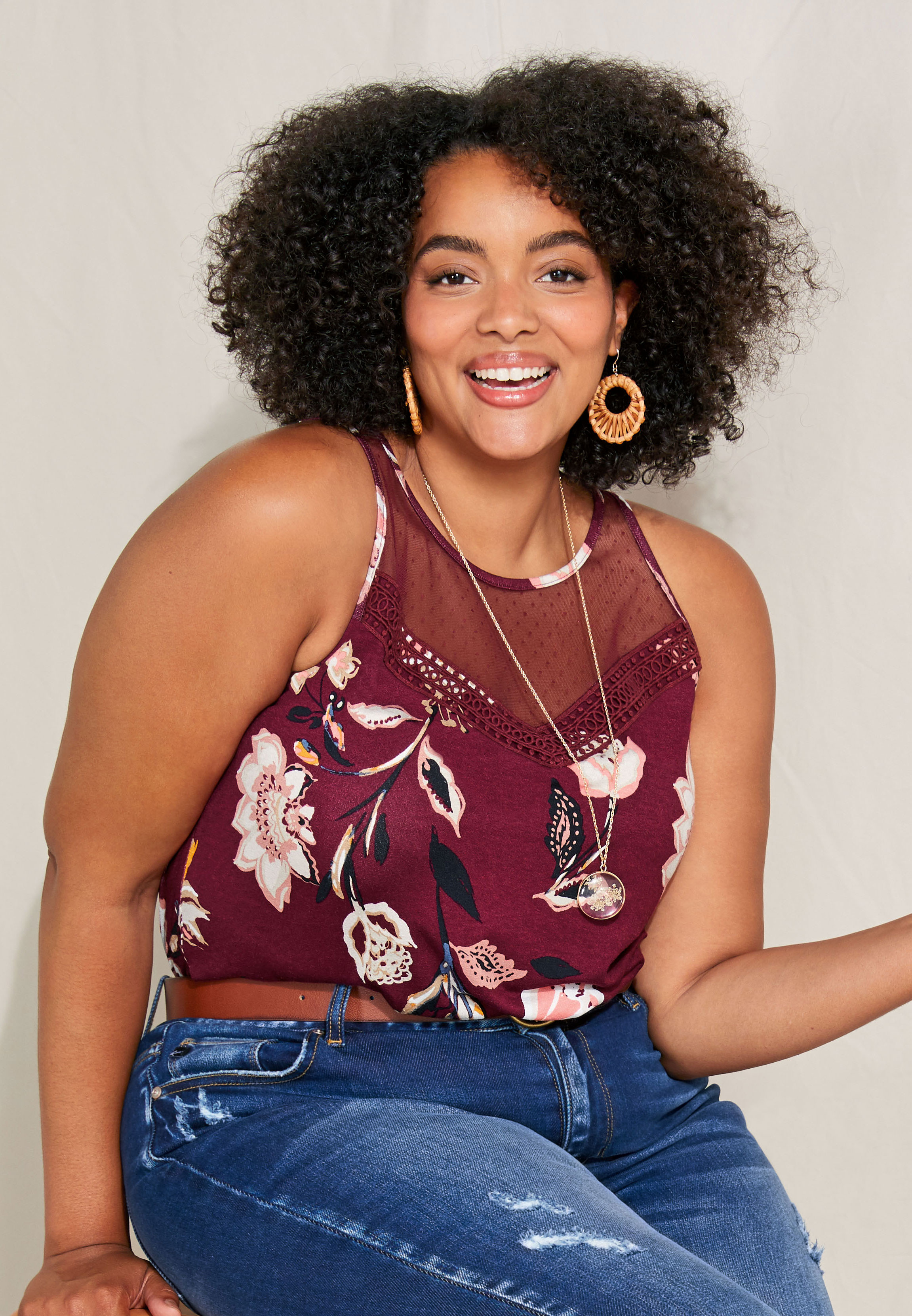 red halter top plus size