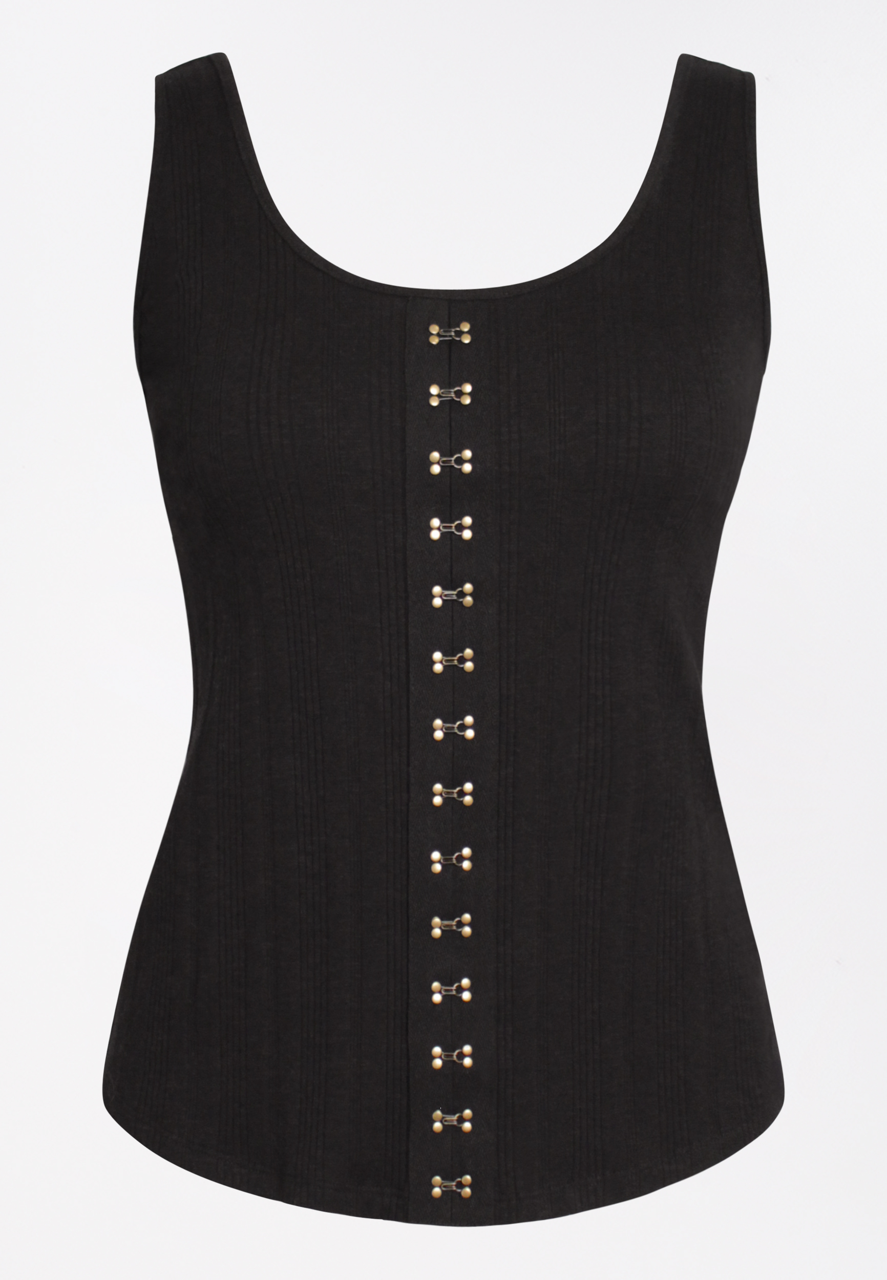 Hot Topic Social Collision Black Hook-And-Eye Corset Girls Tank