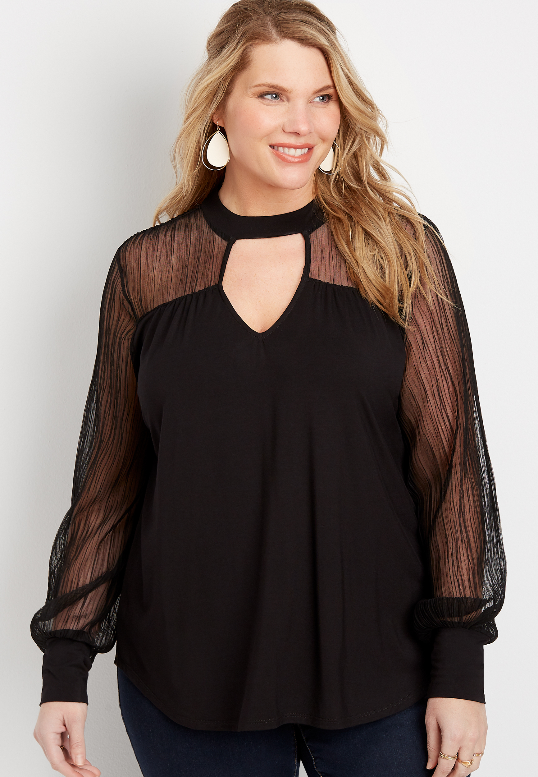 Plus size best sale mesh top