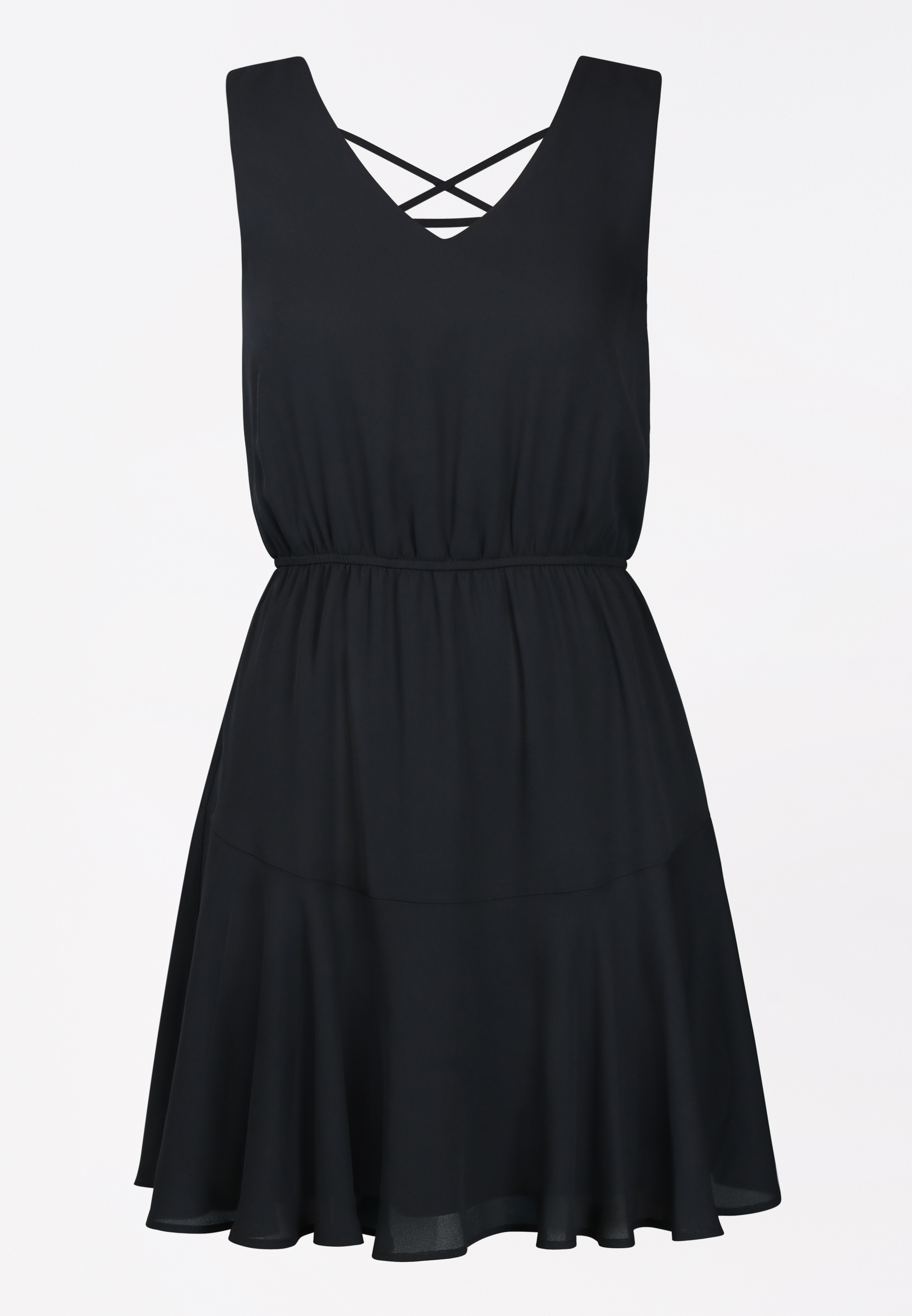 flounce hem mini dress