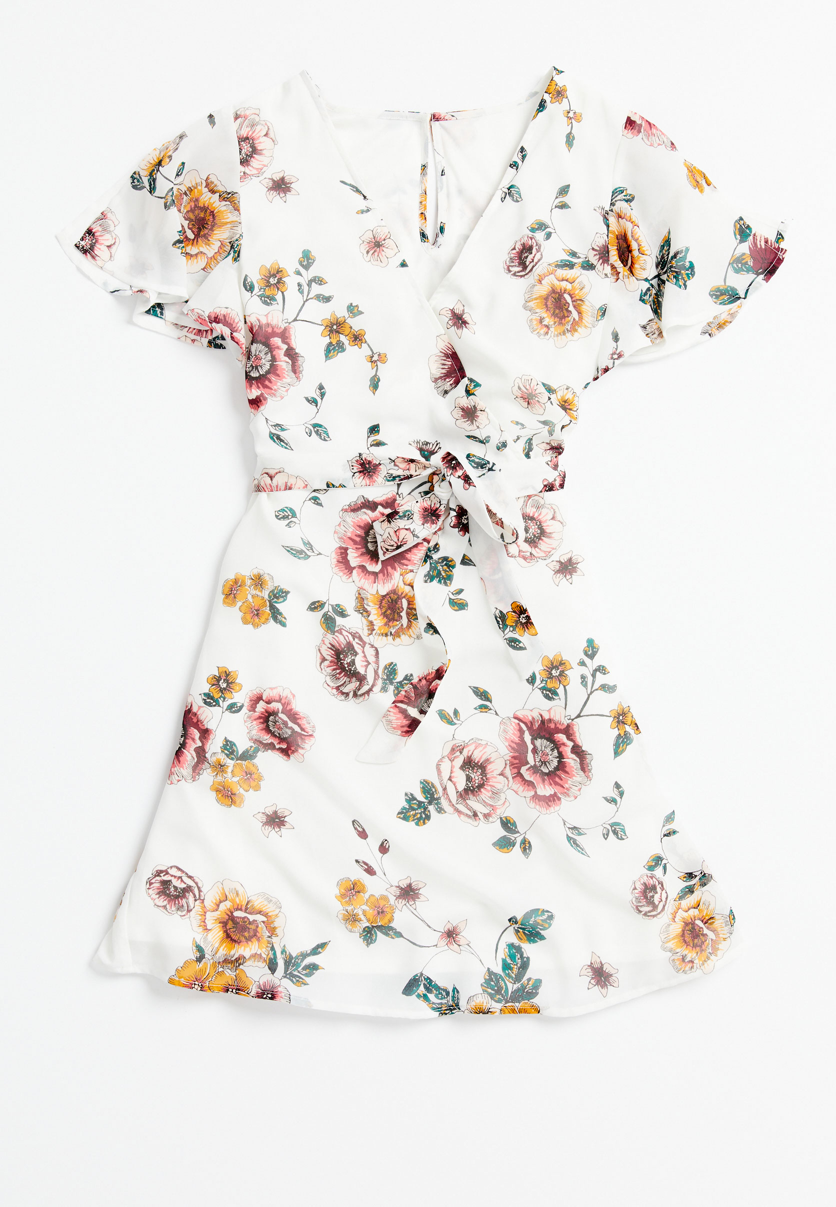 white floral print dress