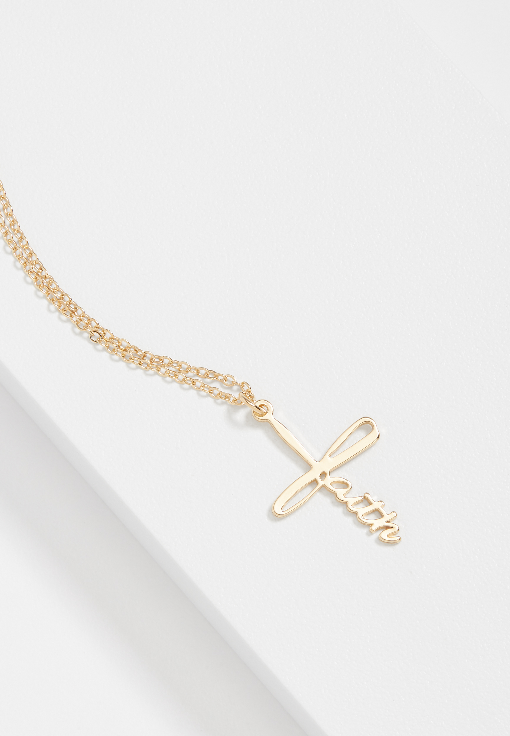 Dainty Gold Faith Cross Necklace maurices