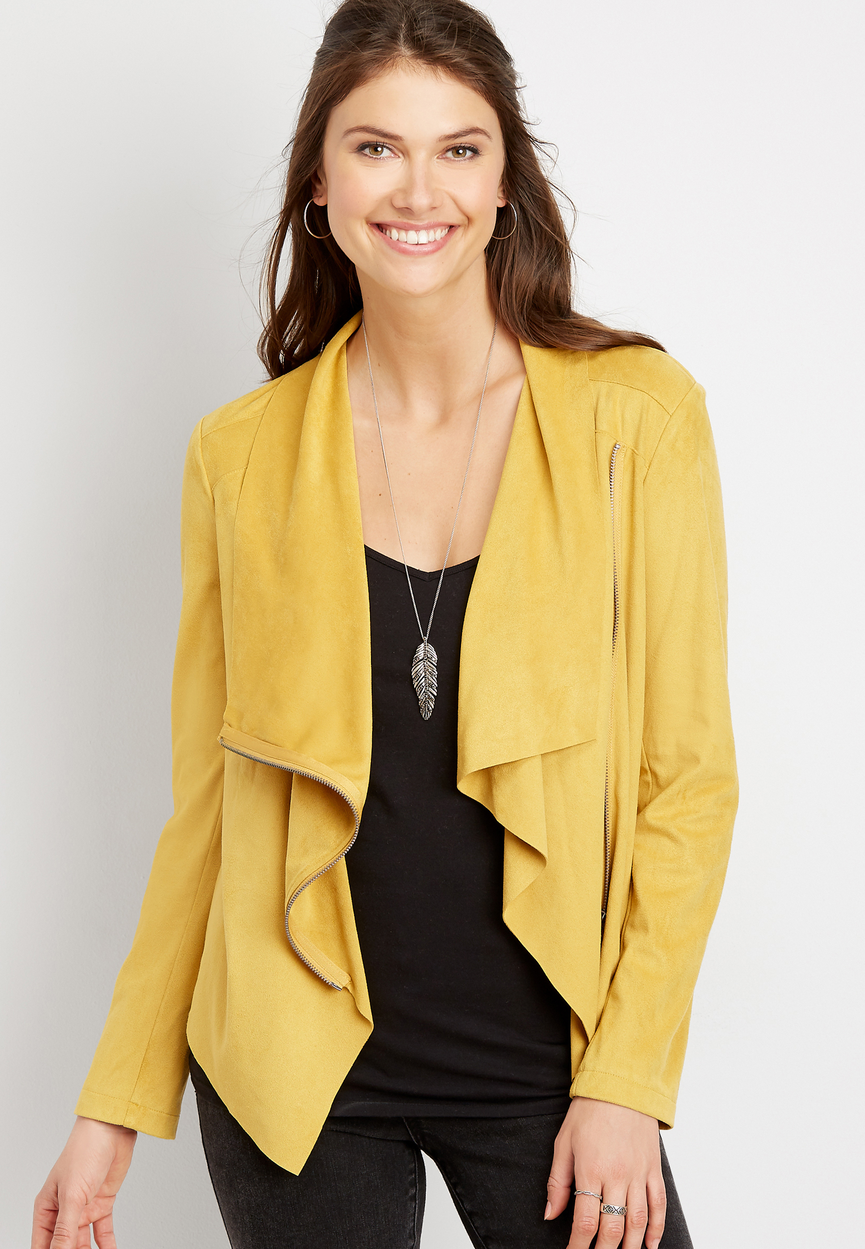 suede wrap jacket