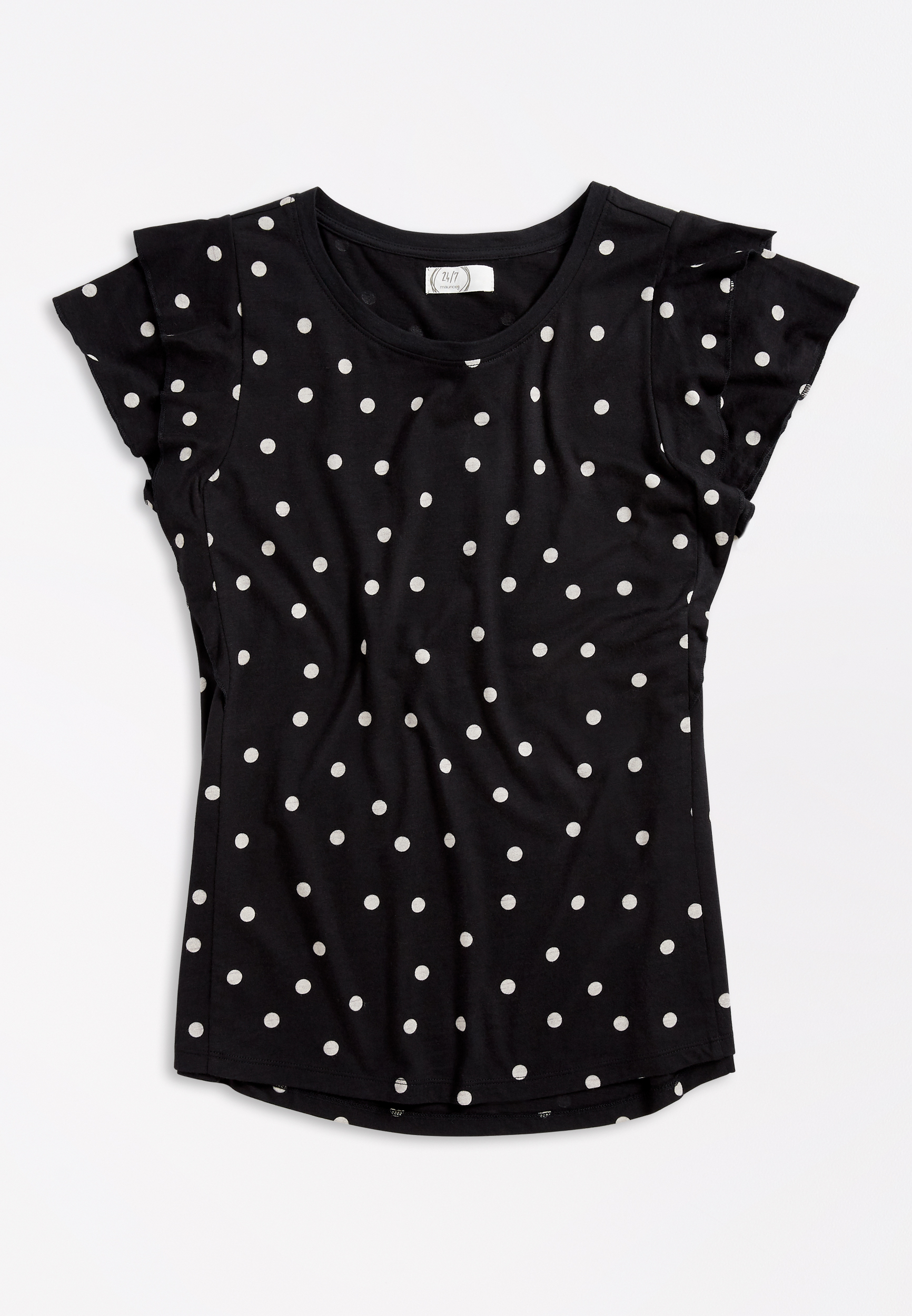 Ans Dotsloevner FRILLED TINY TEE / BLACK（Clothing – tagged