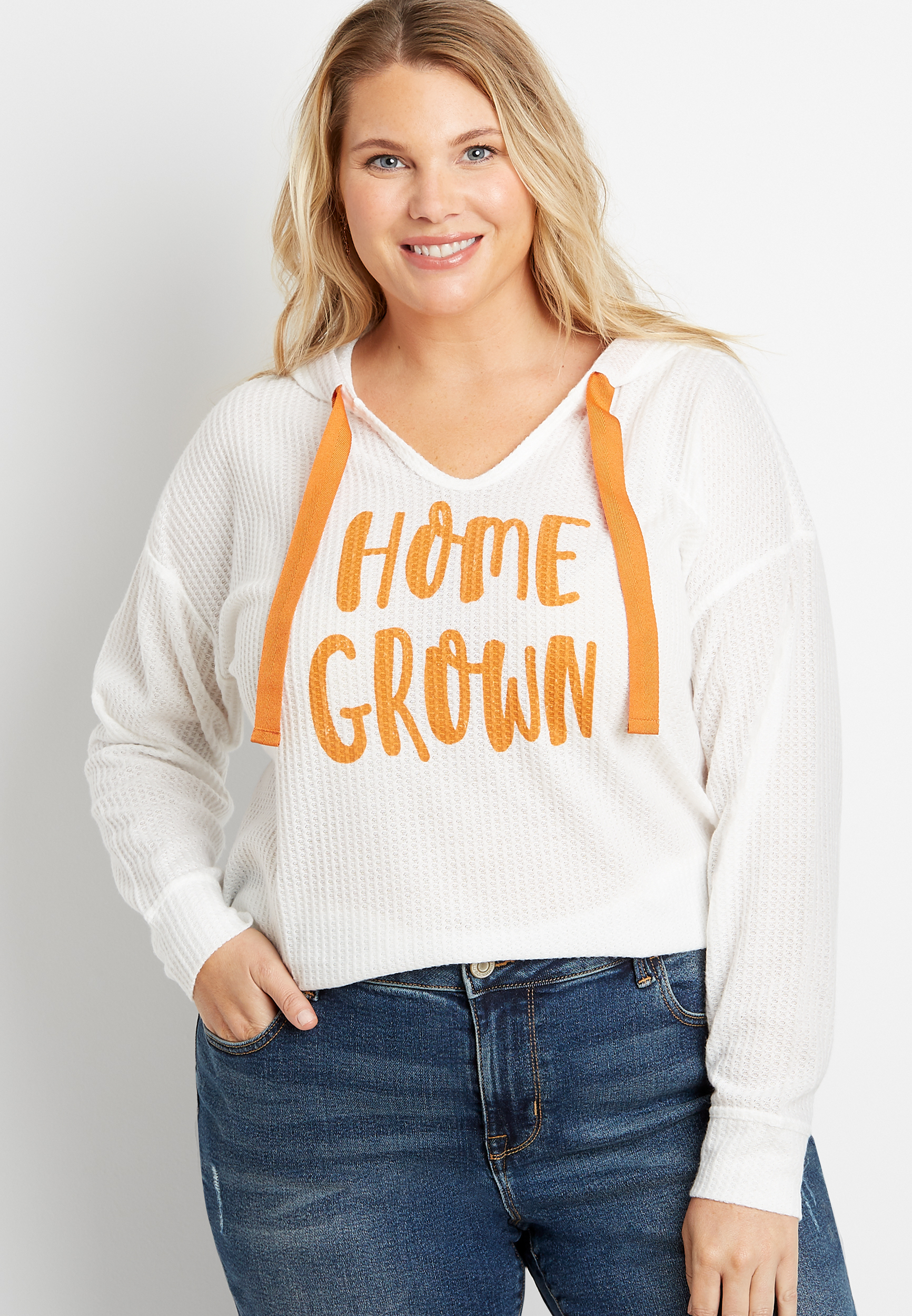 plus size orange hoodie