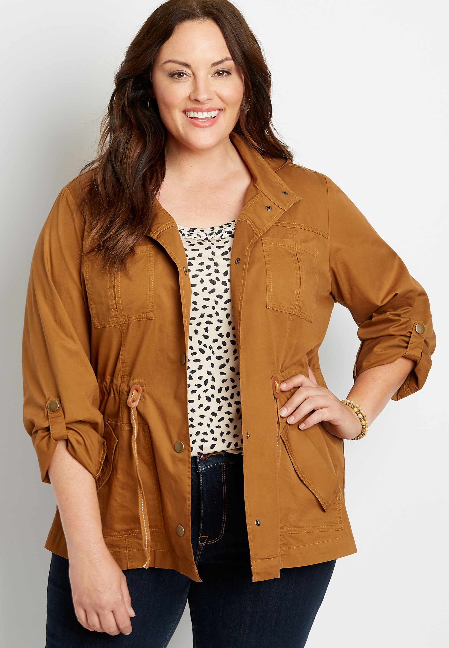 plus size anorak jacket with hood