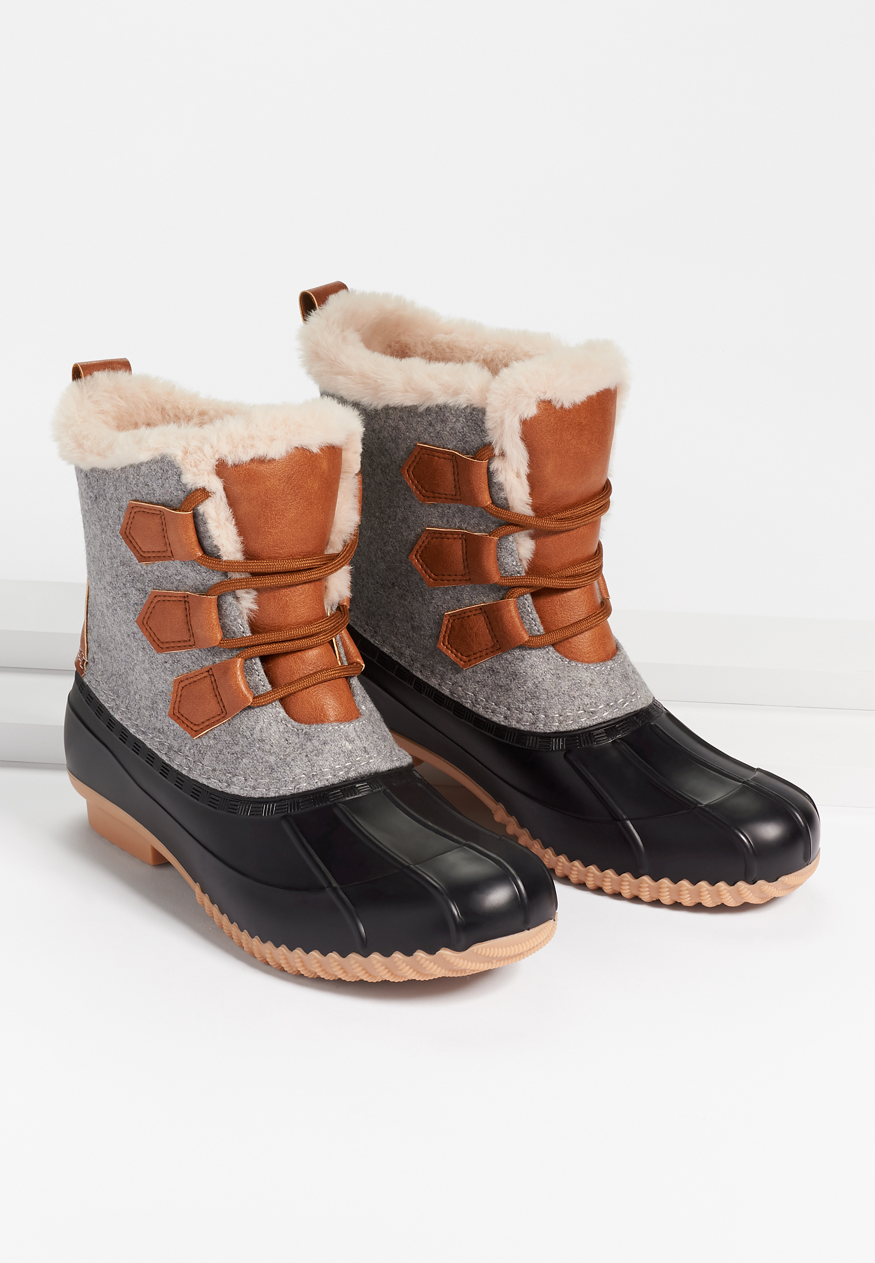 Faux fur hot sale duck boots