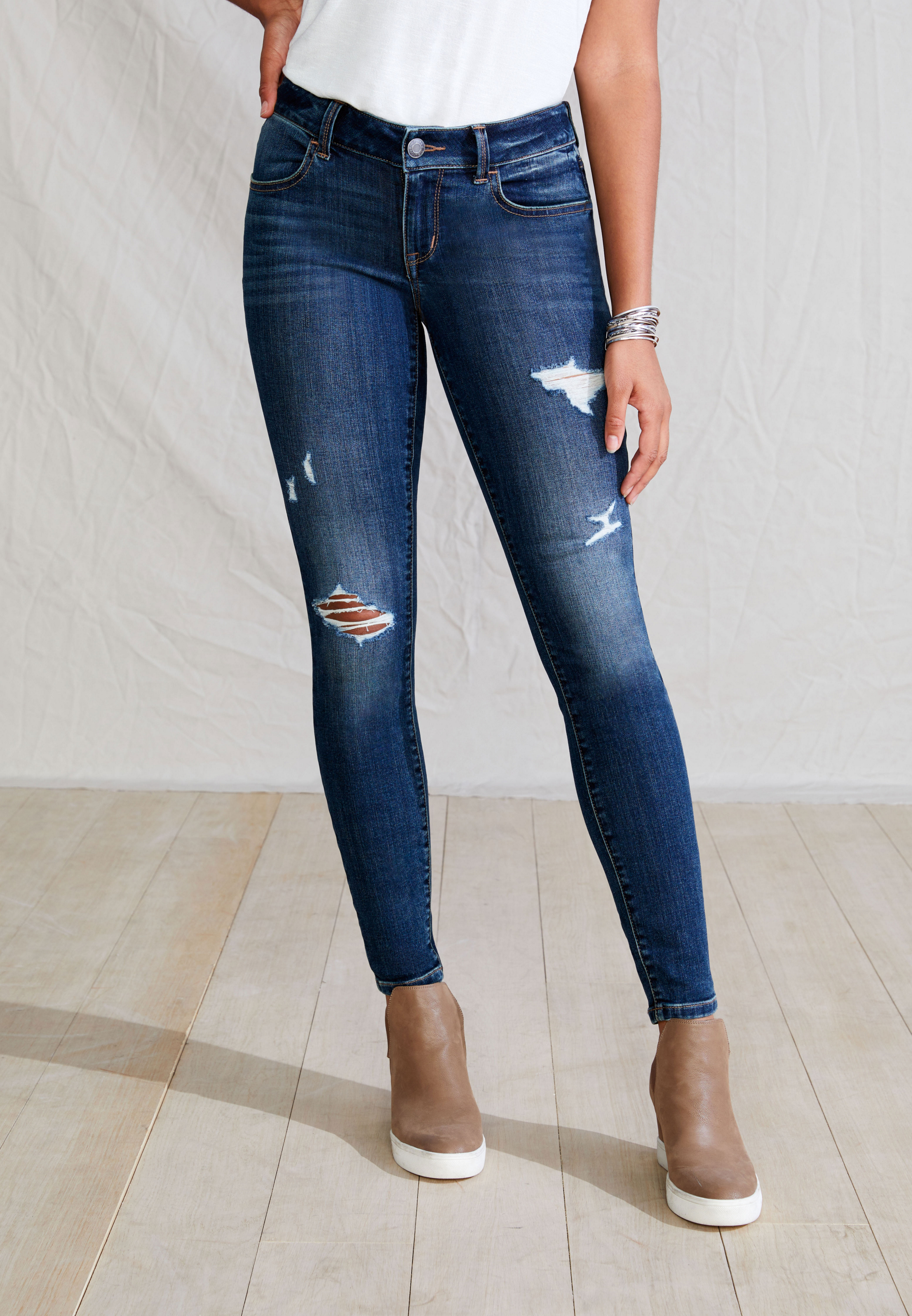 m jeans by maurices Mid Rise Ripped Jegging