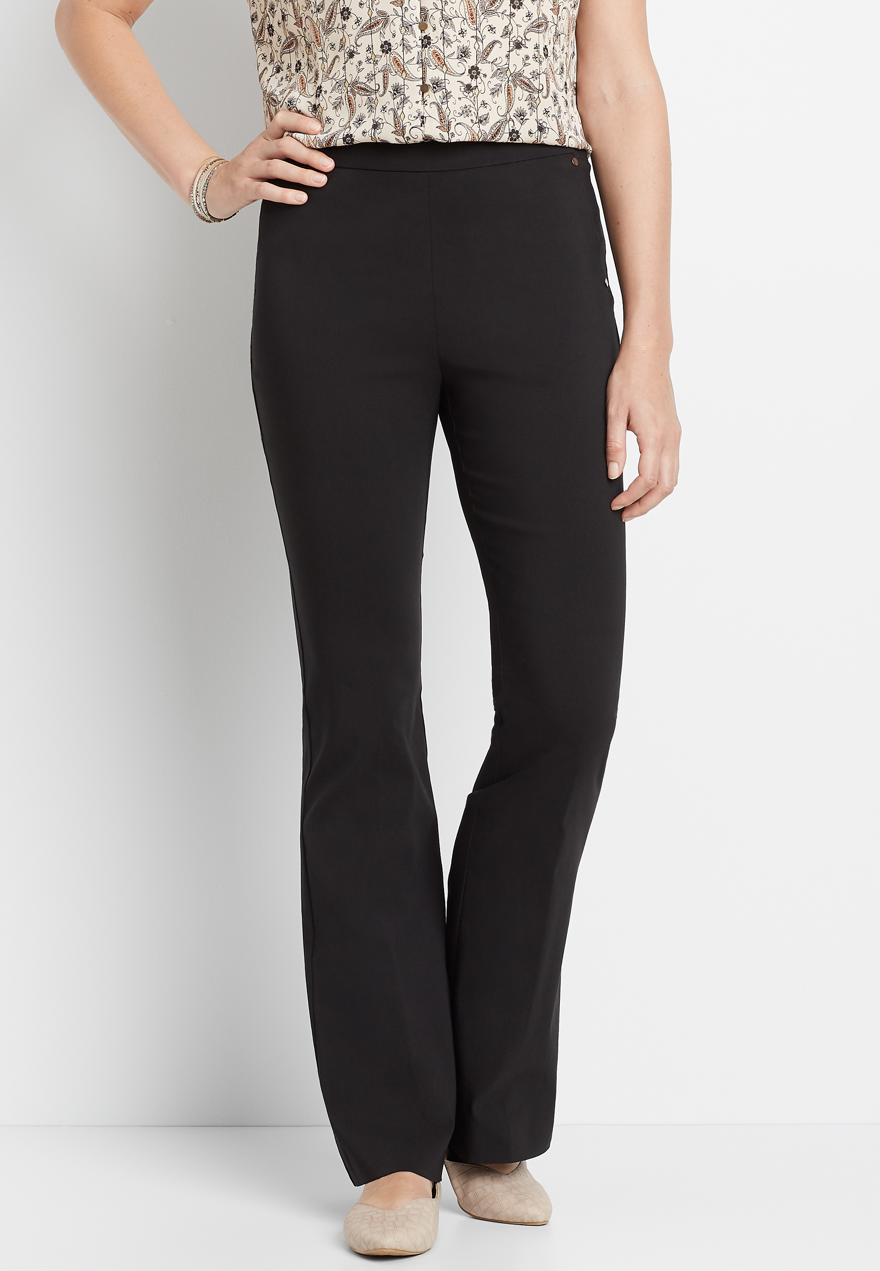 black high waisted flare pants