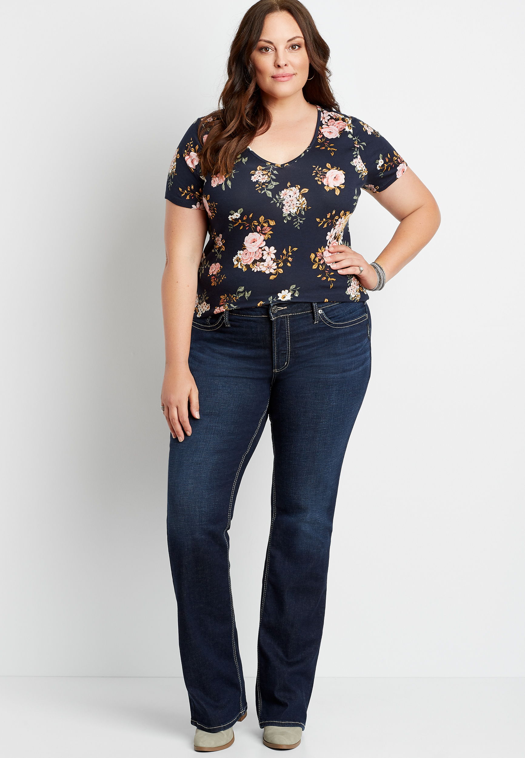 plus size silver jeans