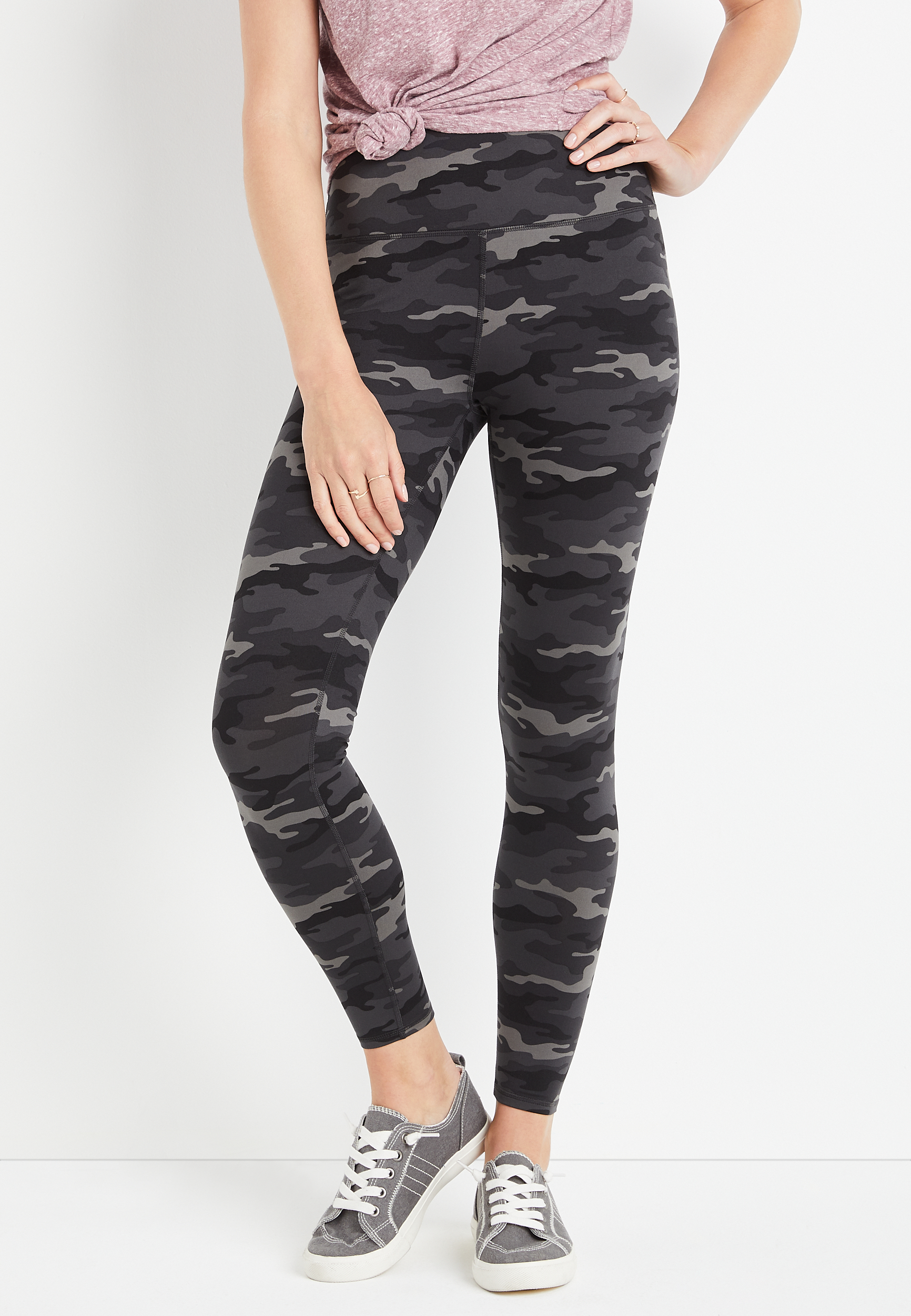 Maurices Camo Gray Leggings Size L - 47% off