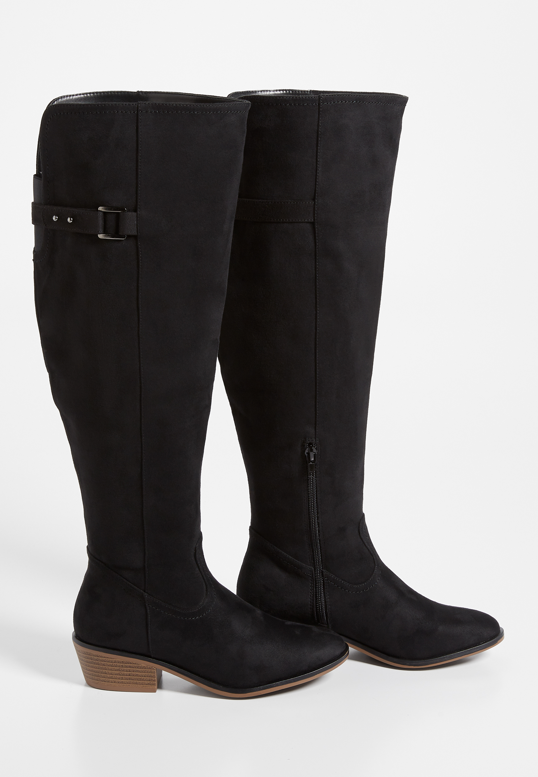black suede riding boots wide calf