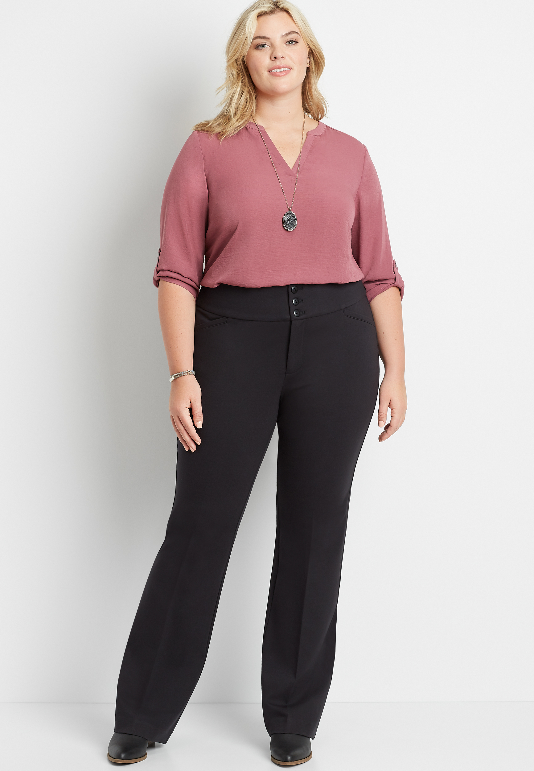 plus size flare trousers