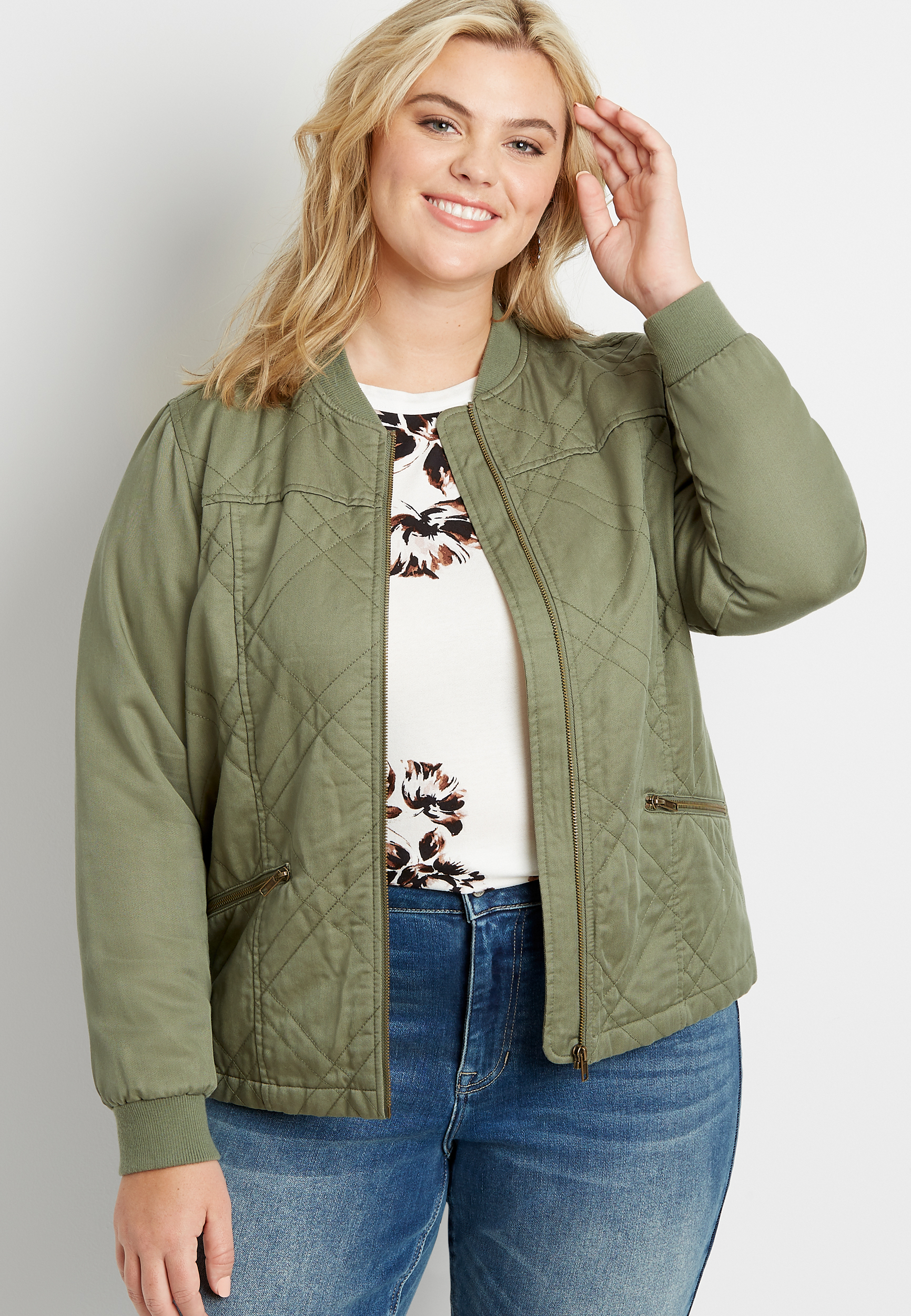 Maurices olive green on sale jacket