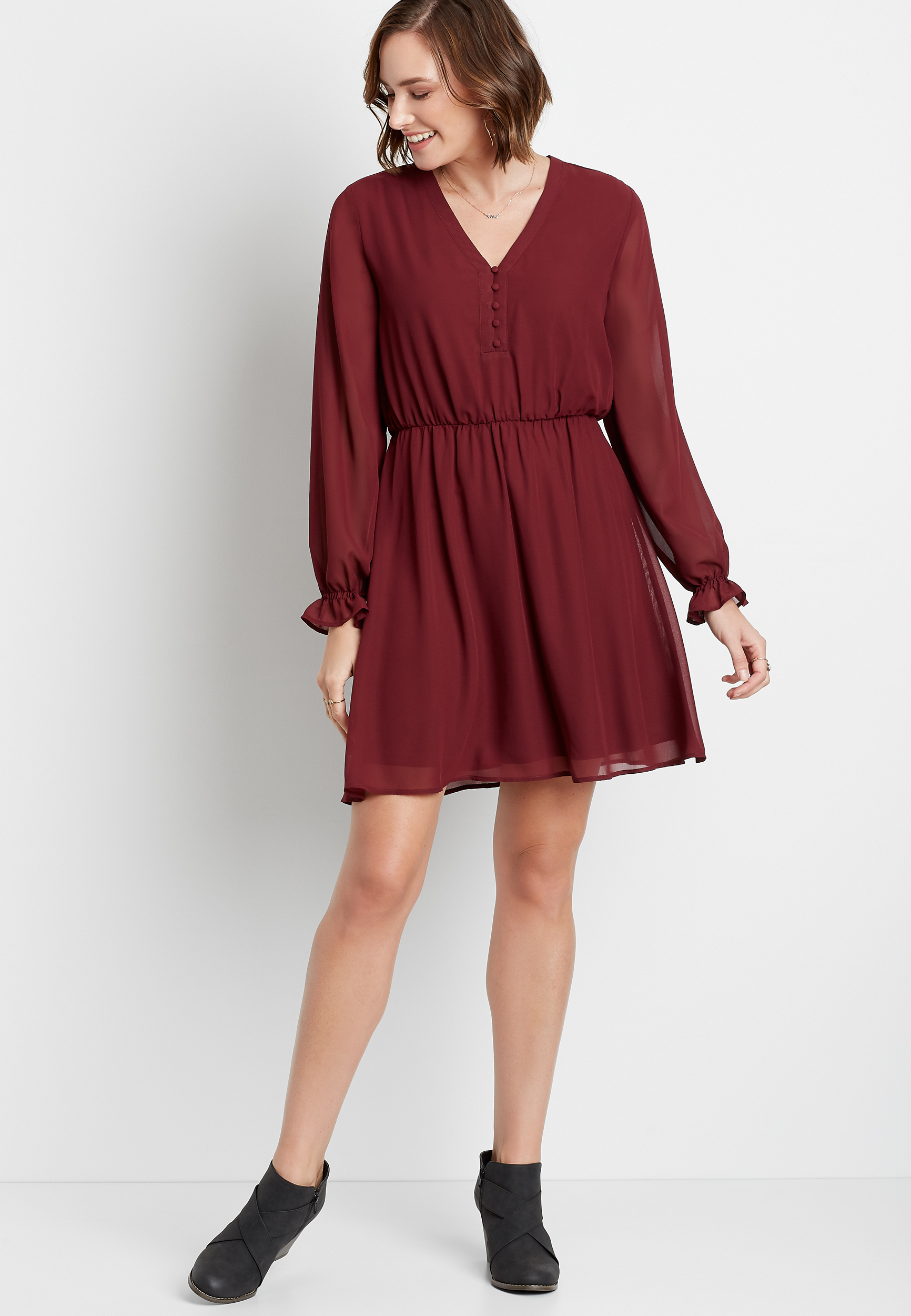 long sleeve mini formal dresses