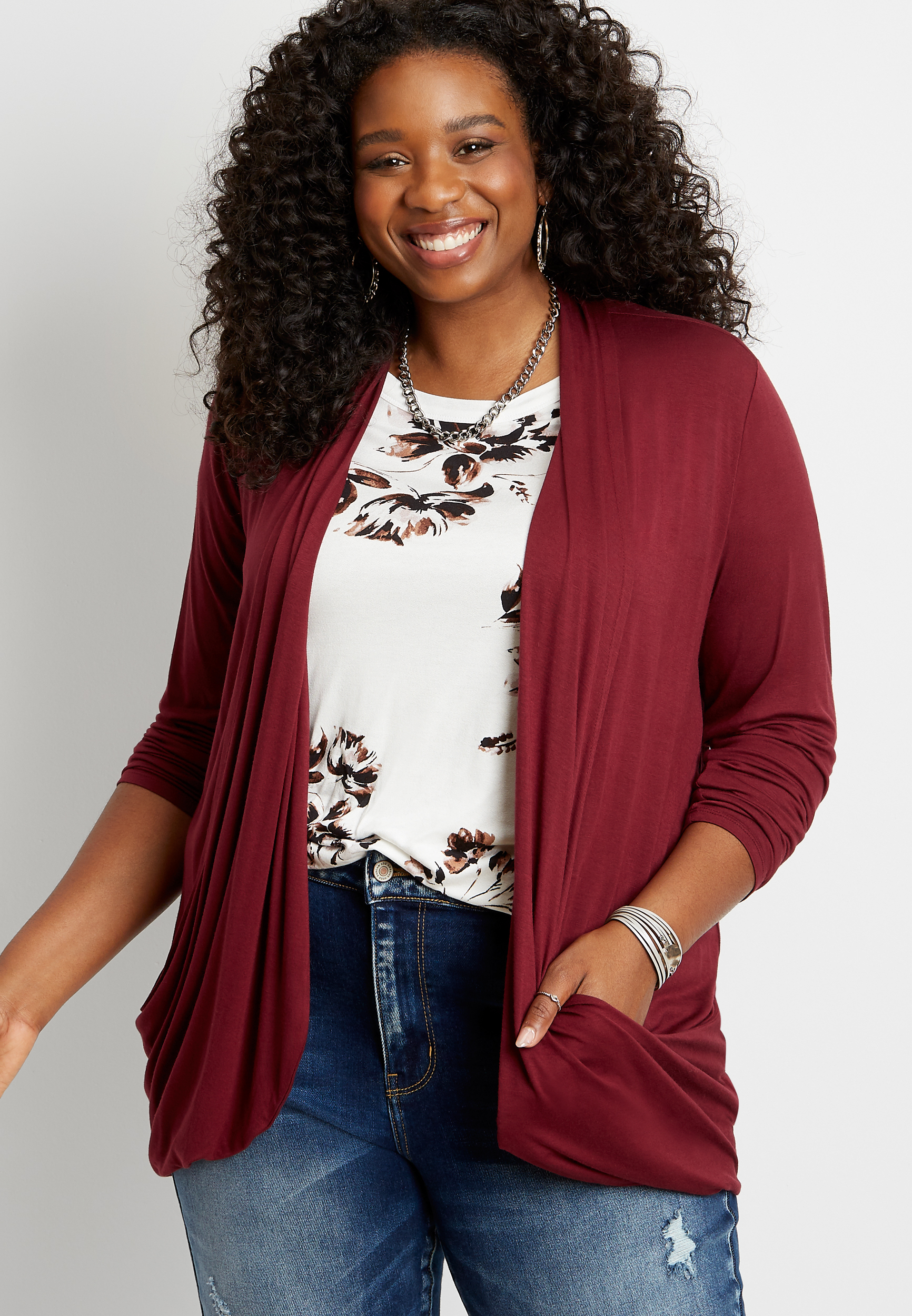 plus size slouchy cardigan