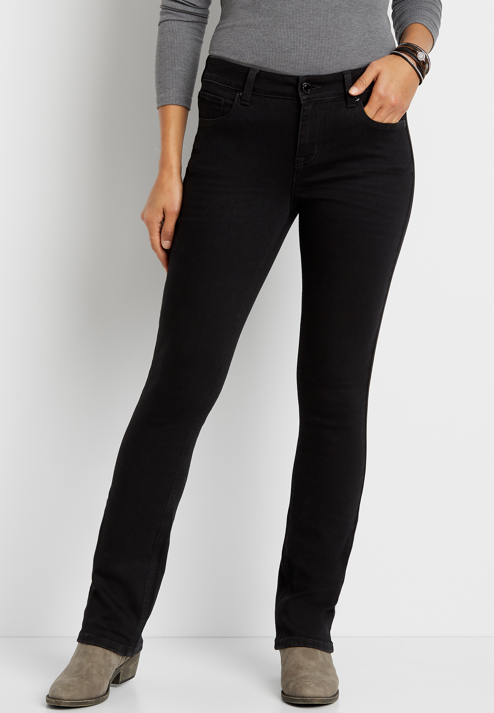 m jeans by maurices™ Classic Black Boot Mid Rise Jean | maurices