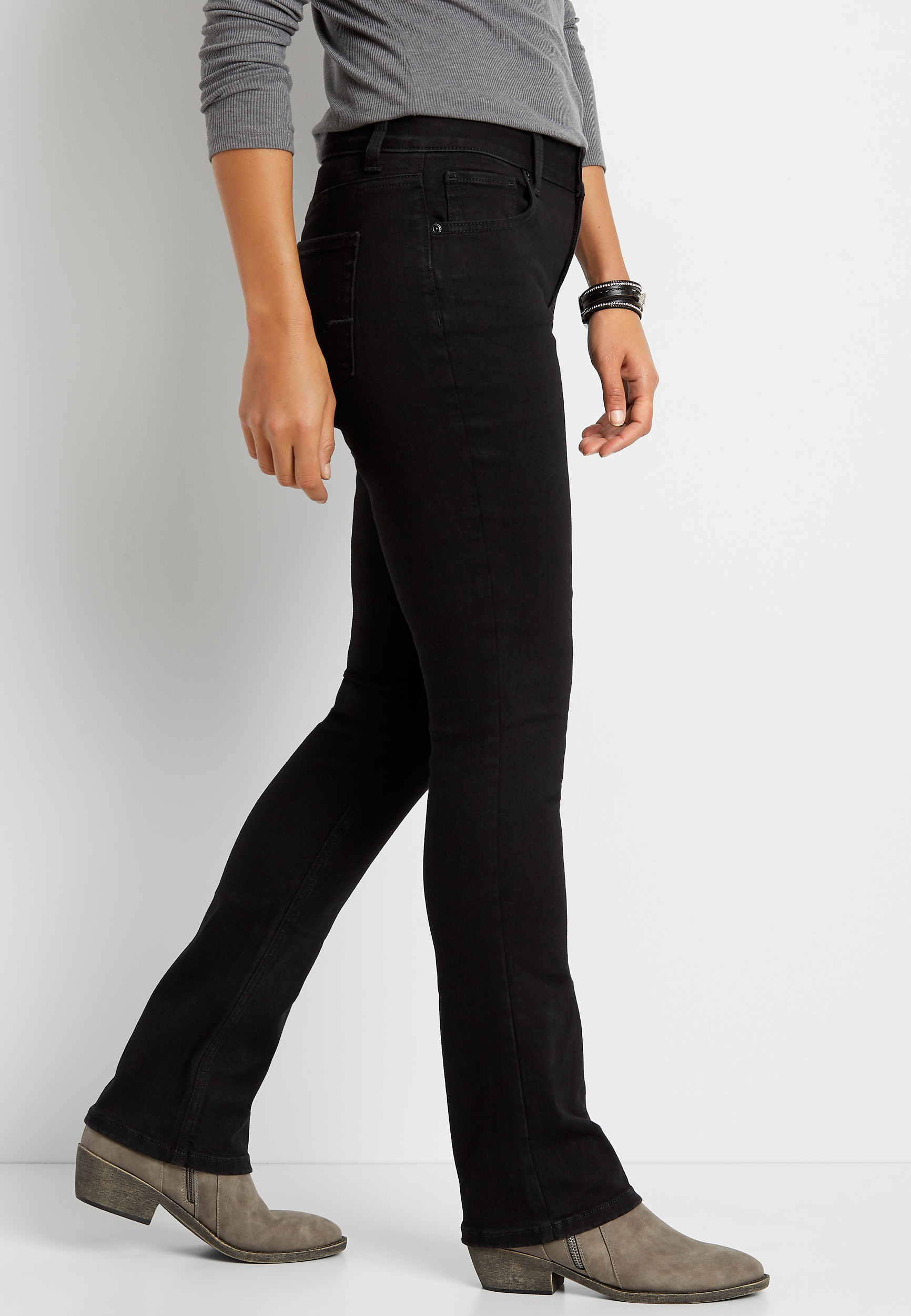 m jeans by maurices™ Classic Black Slim Boot Mid Rise Jean