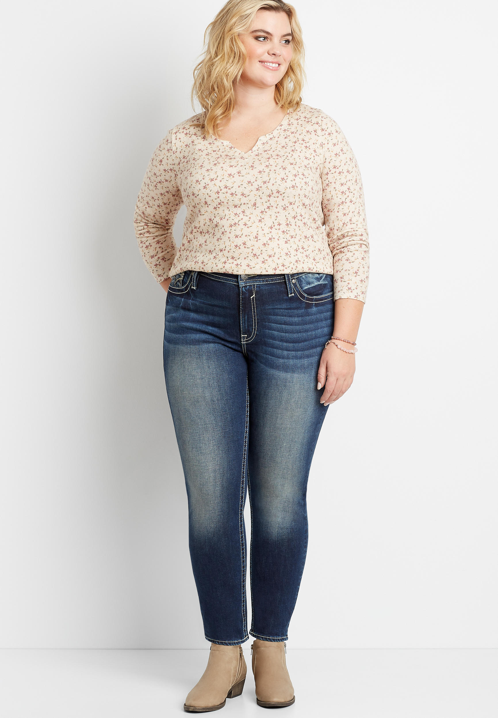 New Women's Ex M&S Skinny Jeans Washed Indigo Mid Rise jegging Plus Size 18-24 