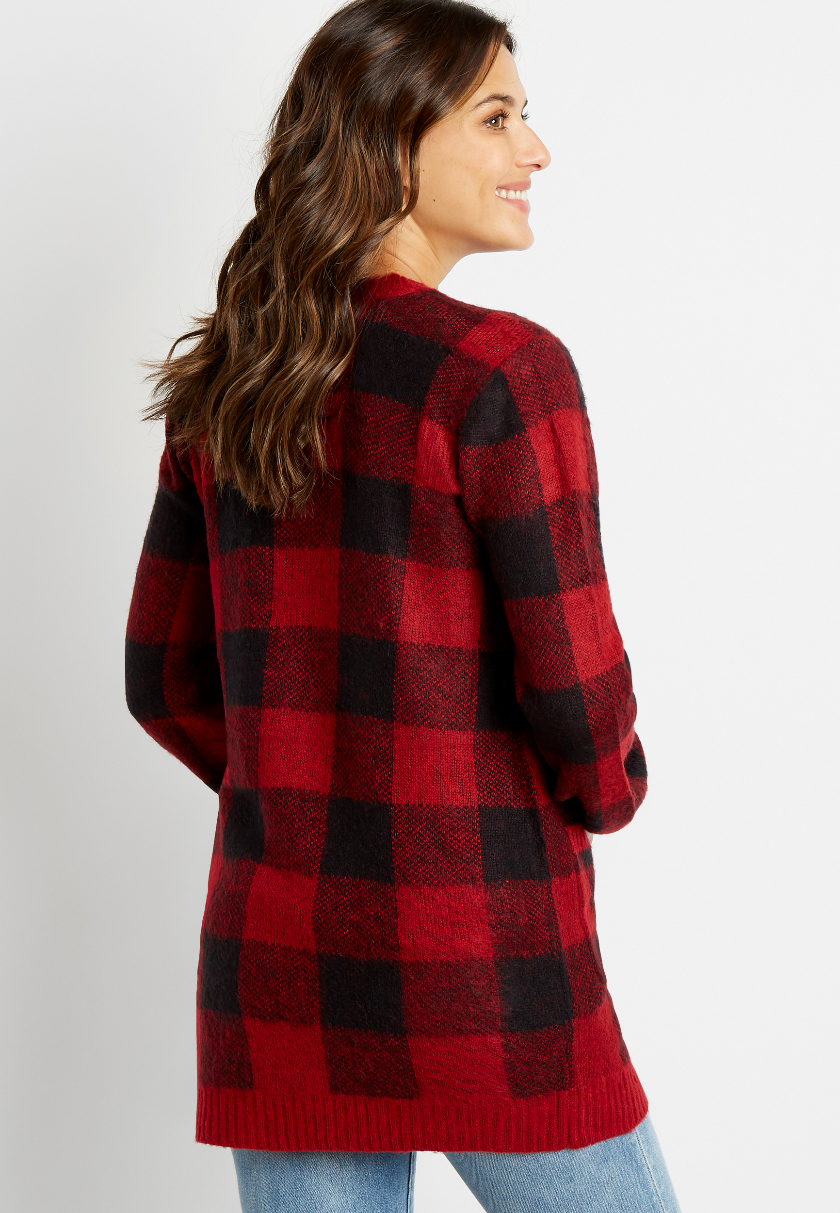 トップス mideal plaid pattern cardigan Cropped argyle pattern cardigan Blue For Women | Maje
