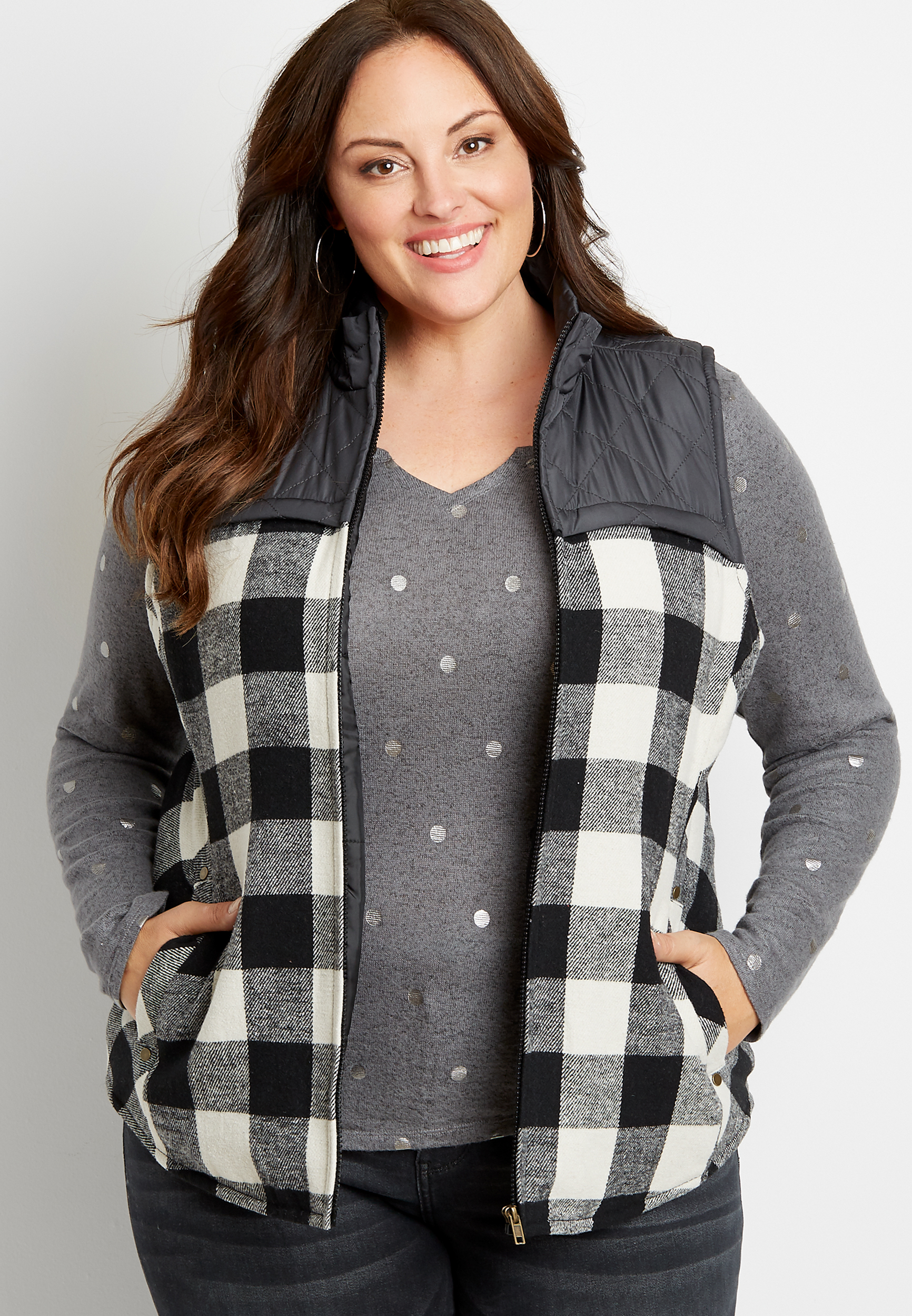 Buffalo plaid shop plus size vest