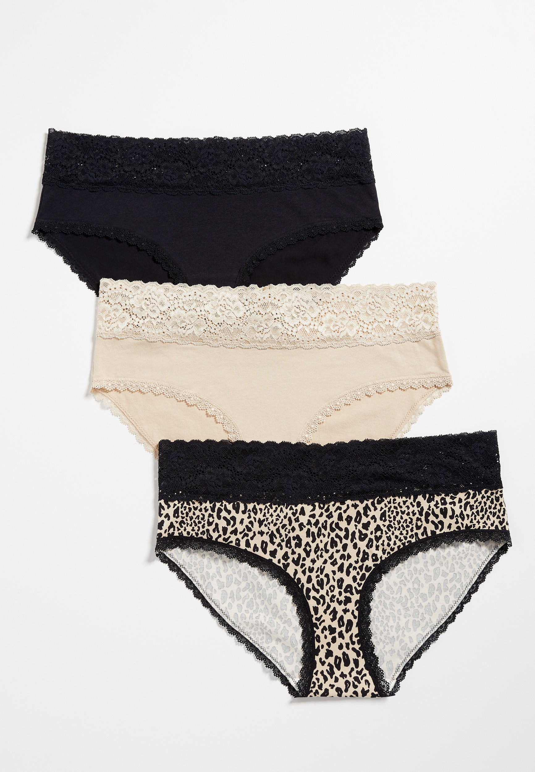 3 Pack Leopard Cotton Hipster Panties | maurices