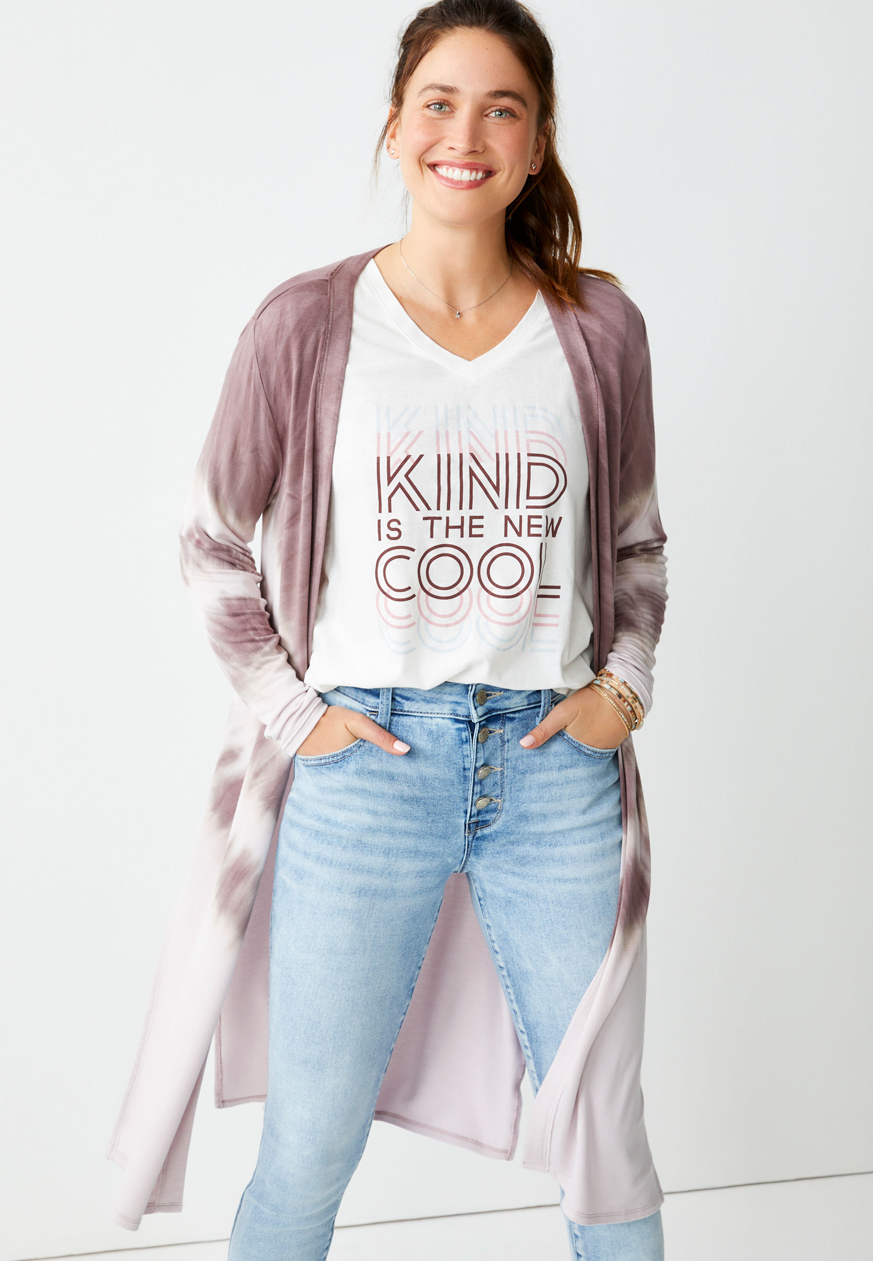 tie dye cardigan duster
