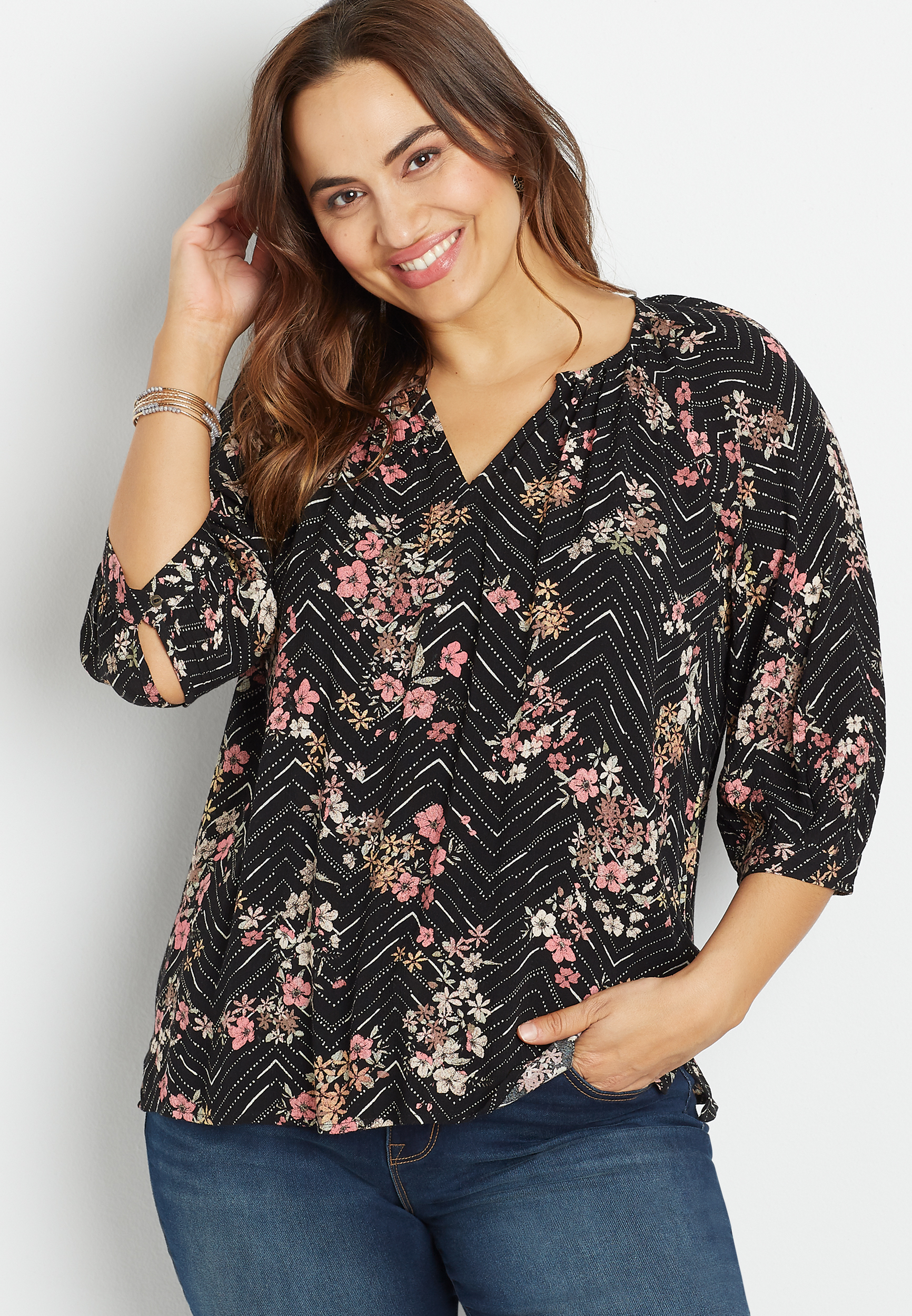 plus size peasant tops