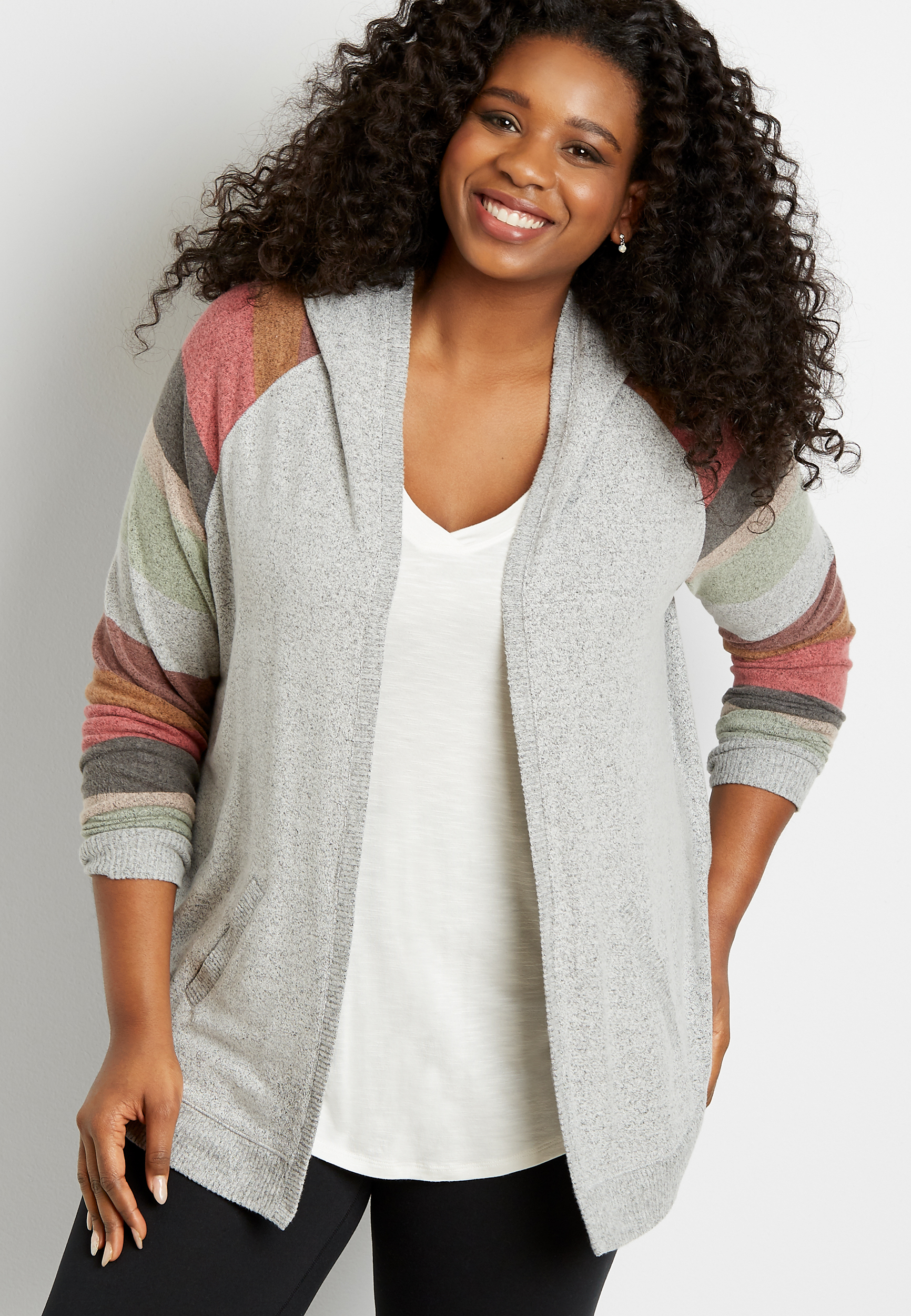 plus size cardigan with hood