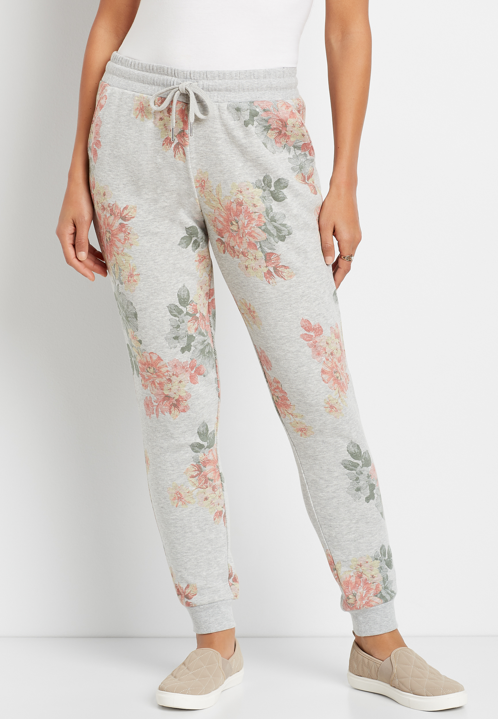 Ladies store floral joggers