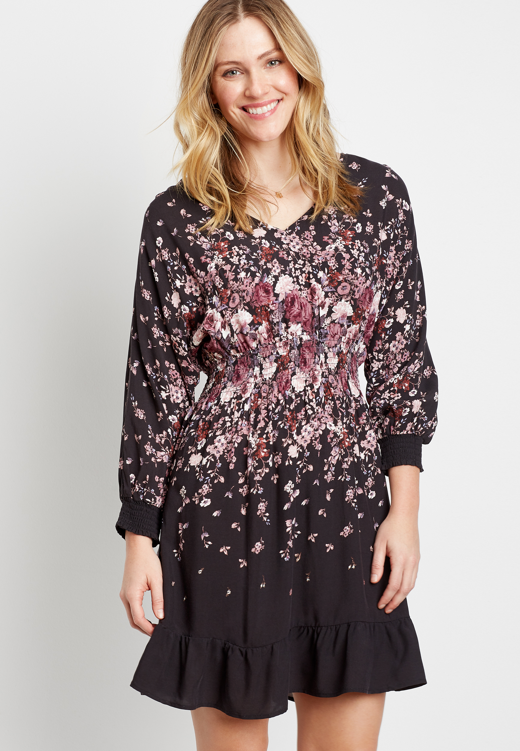 Maurices black shop floral dress