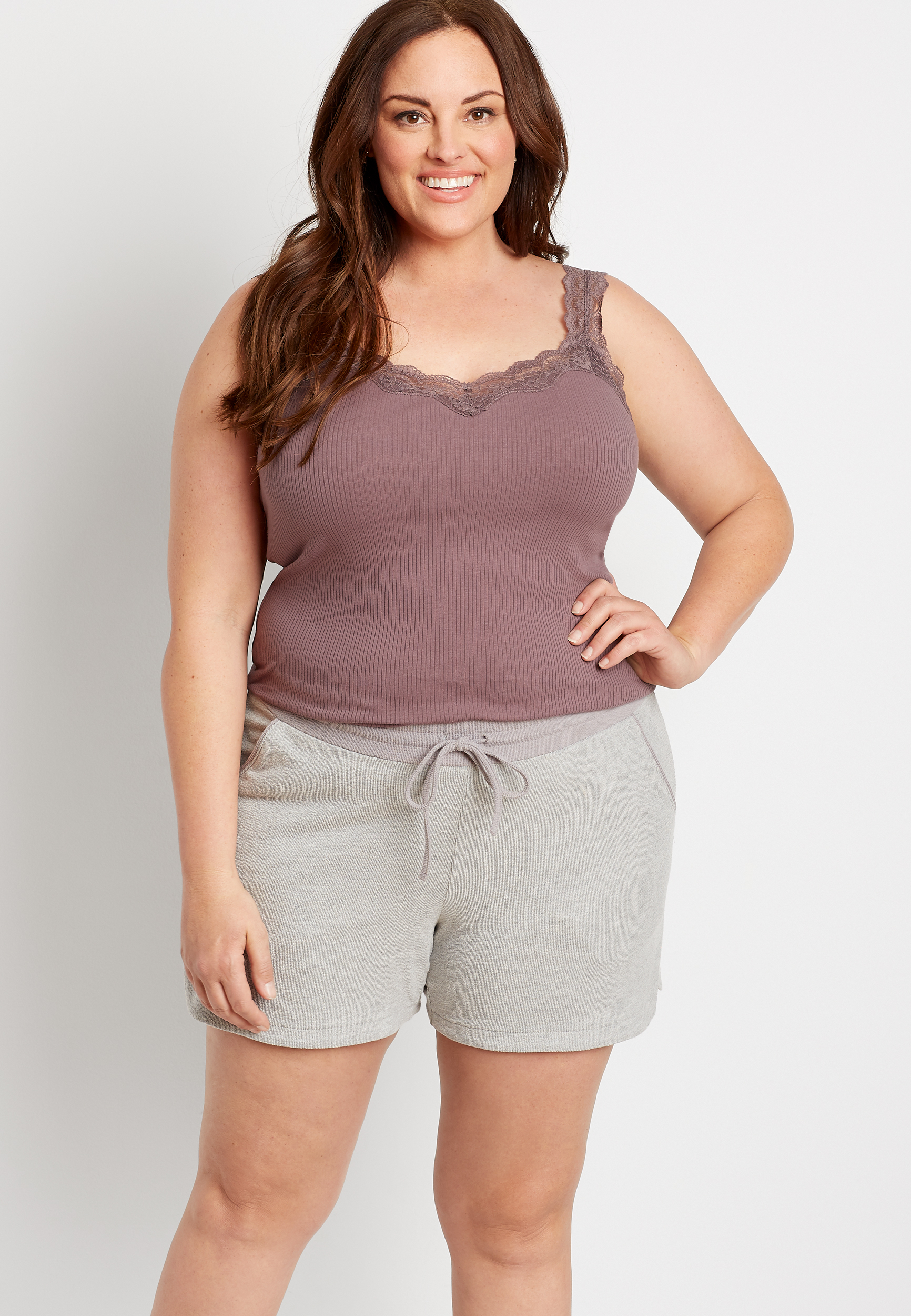 Plus size terry sales cloth shorts