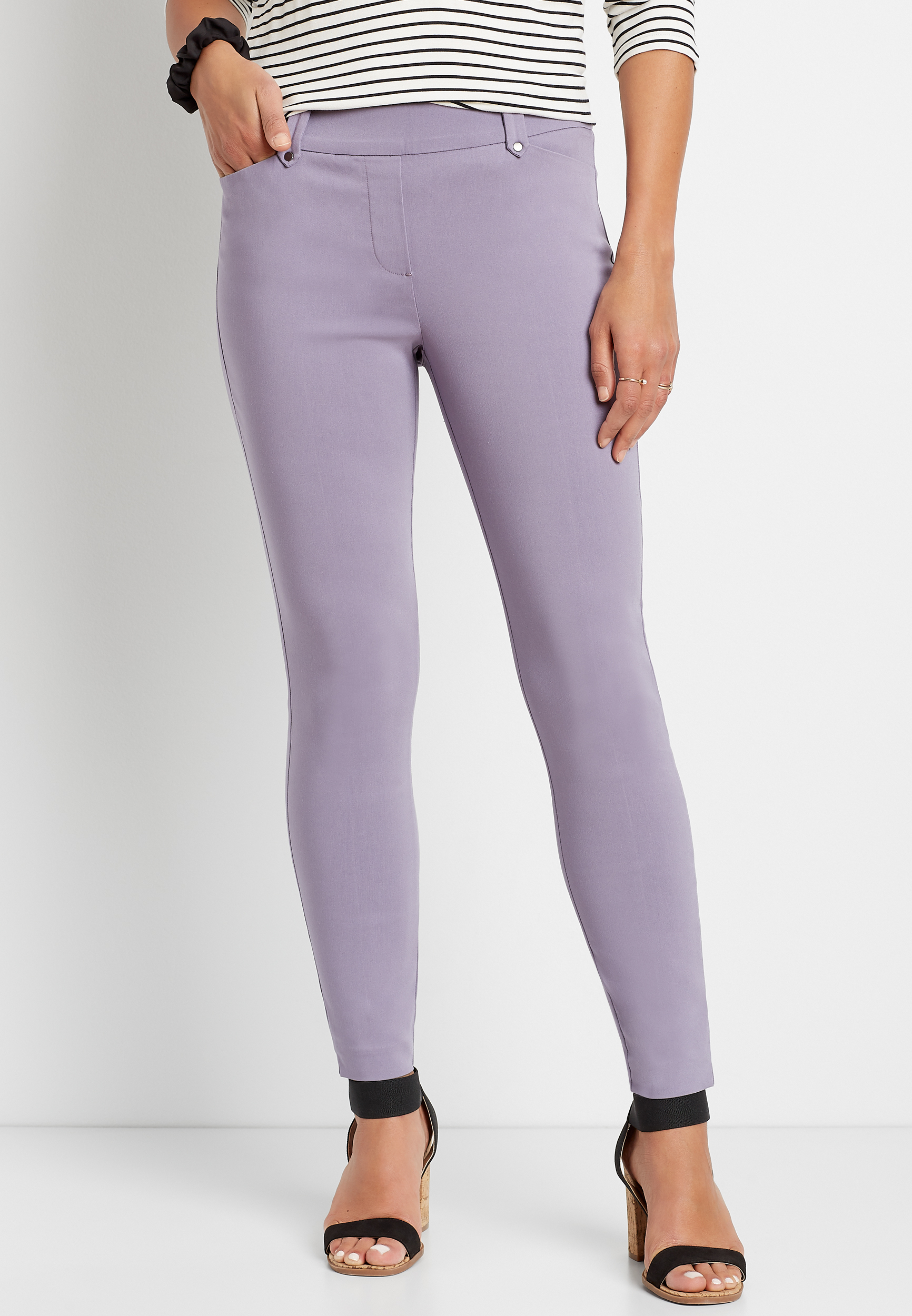 Lavender Bengaline Skinny Ankle Pant | maurices