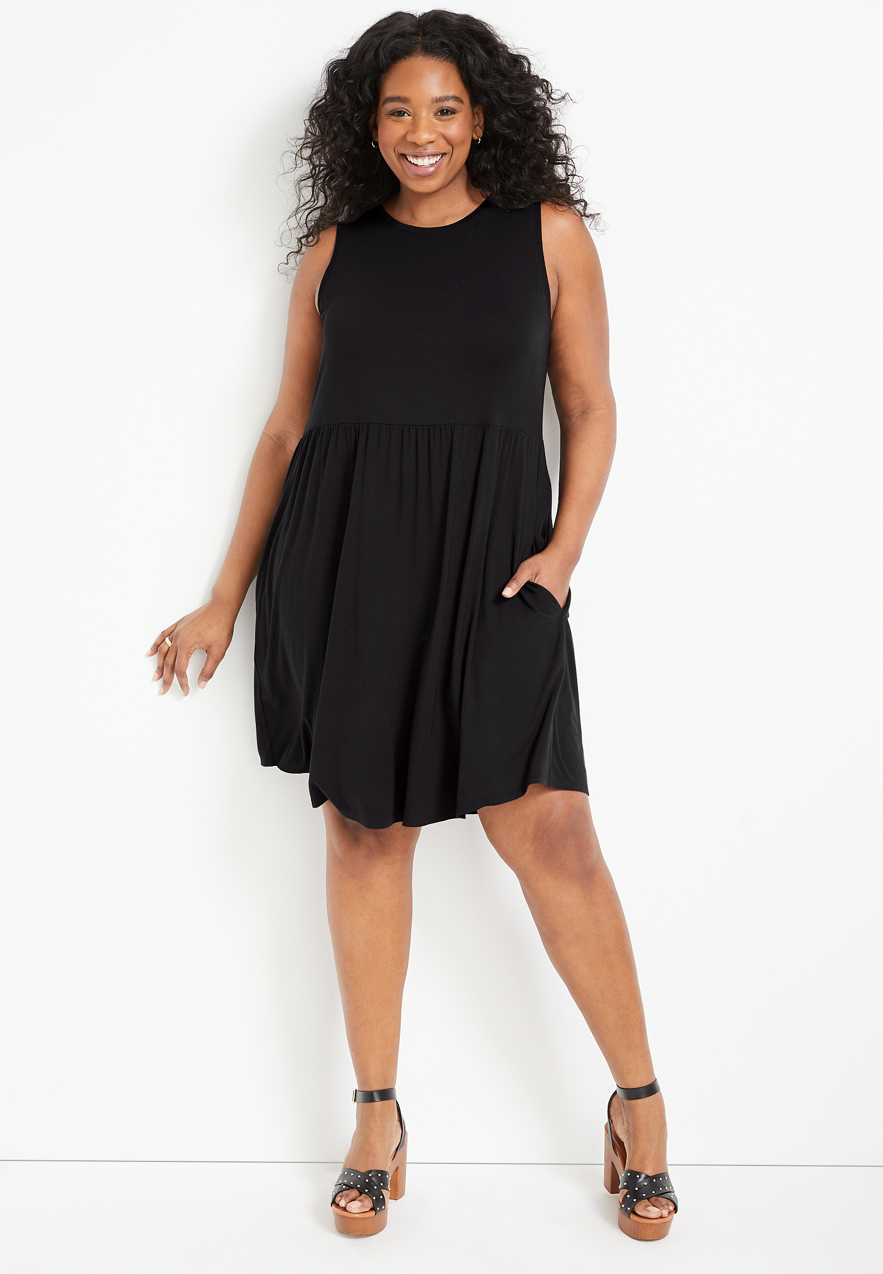 Black Empire Waist Dress