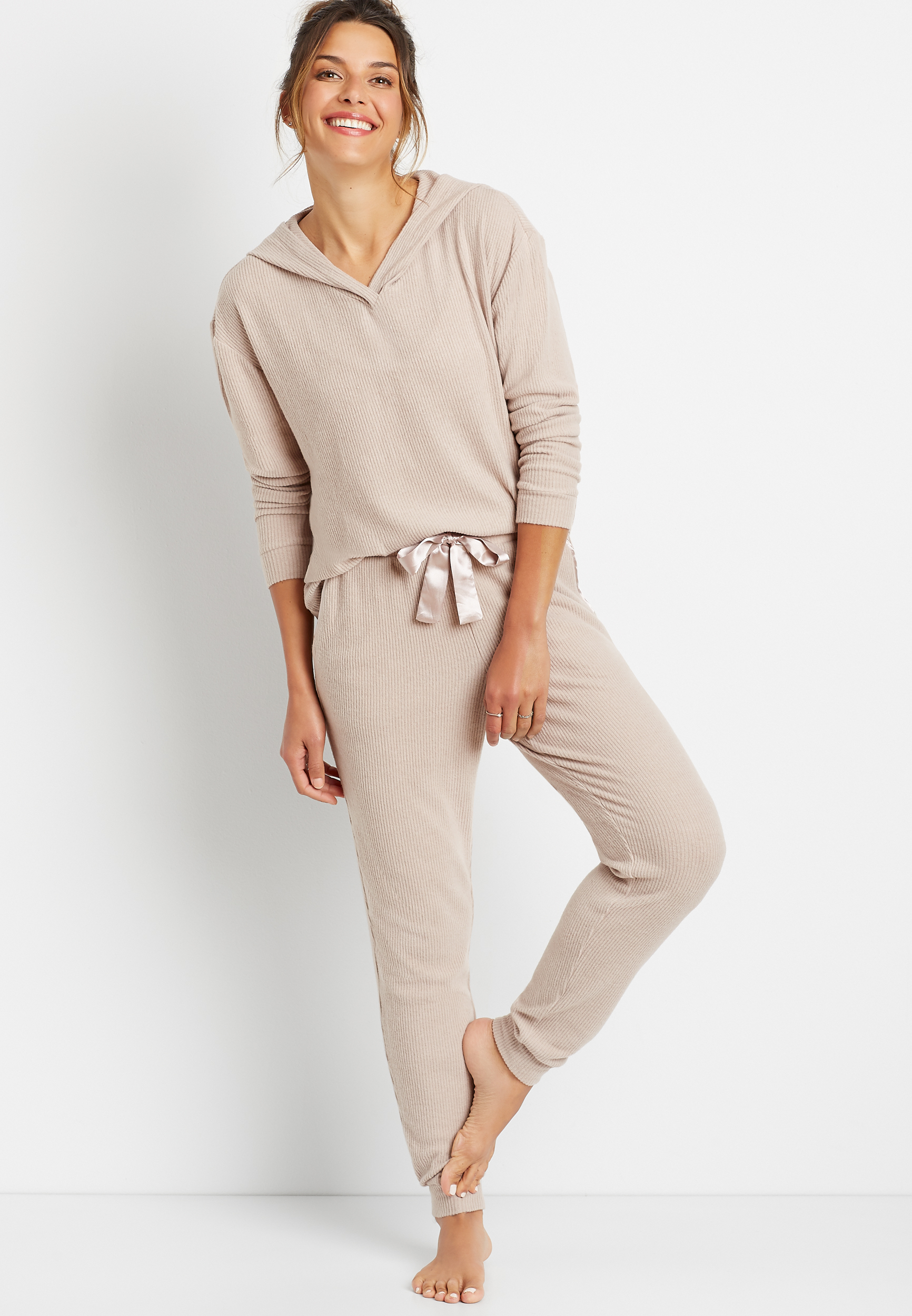 Soft Rib Knit Jogger Pant