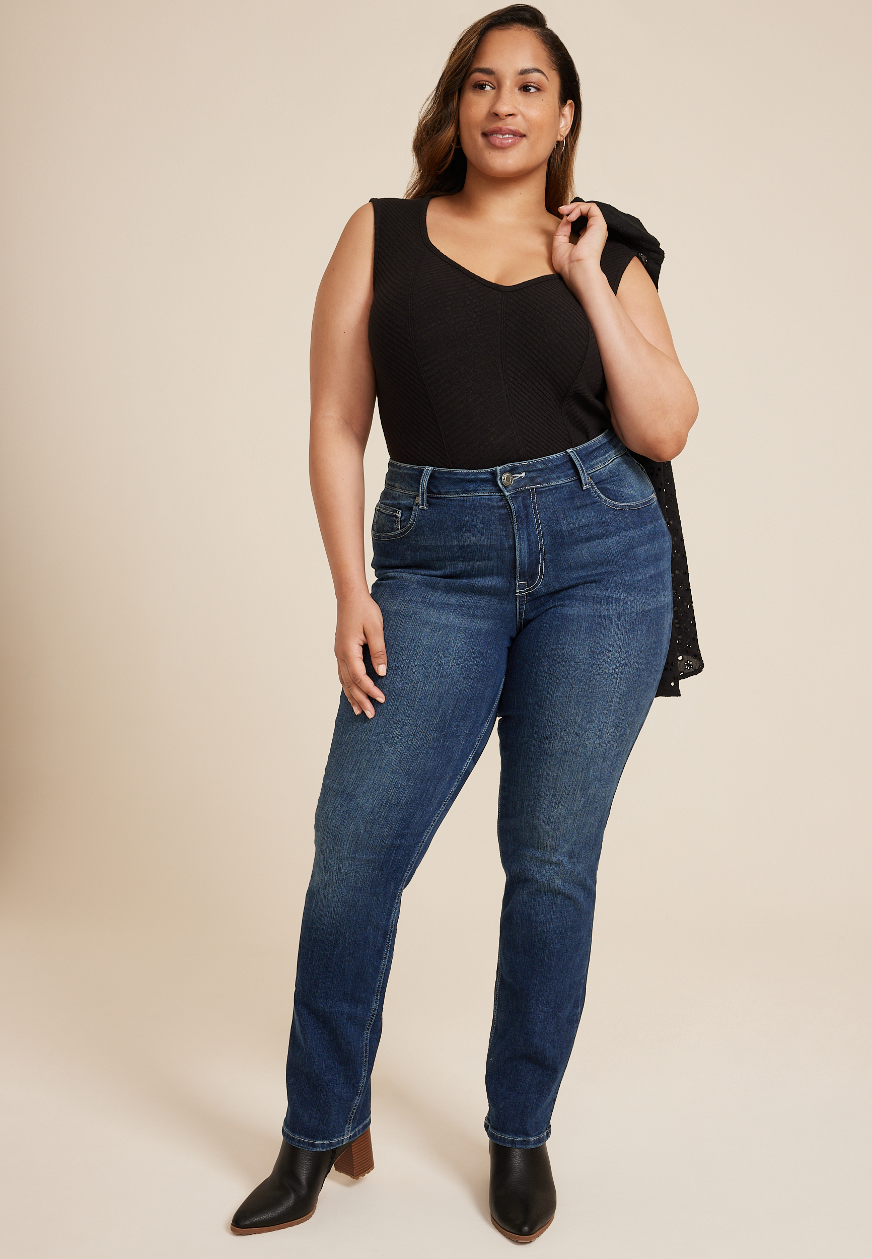 Plus Size Straight Leg Jeans, Plus Size Jeans