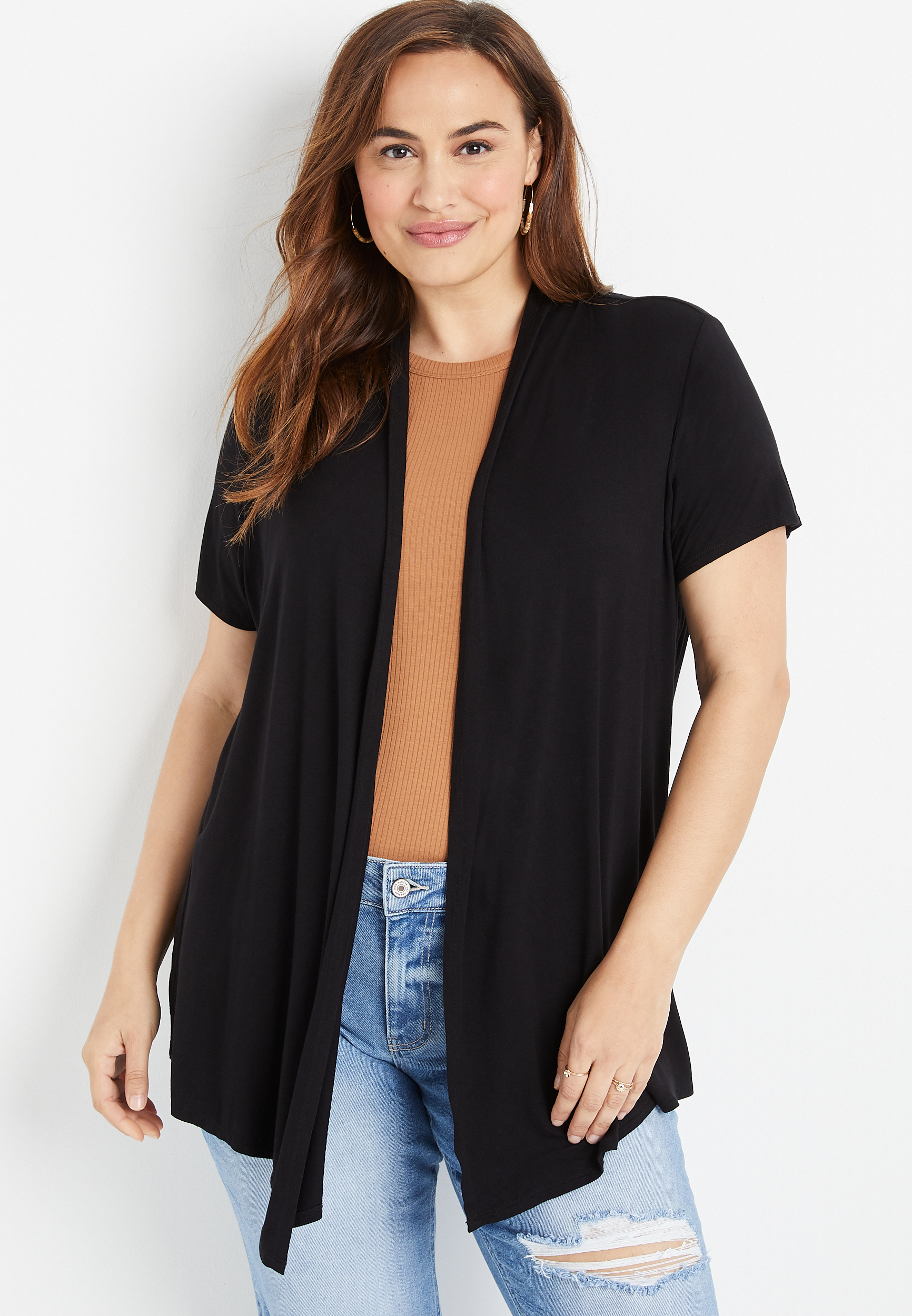 Women's short sleeve black on sale cardigan