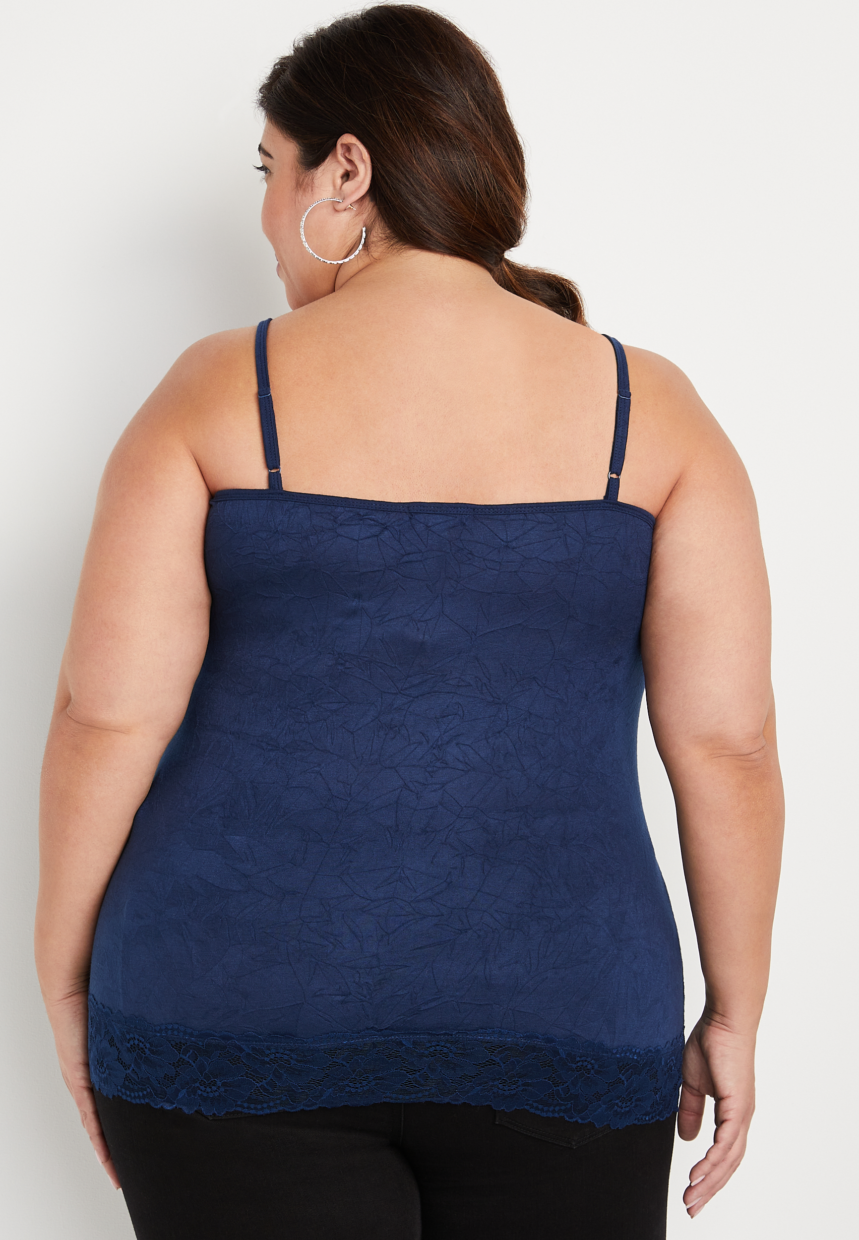Plus Size Solid Lace Crinkle Cami | maurices