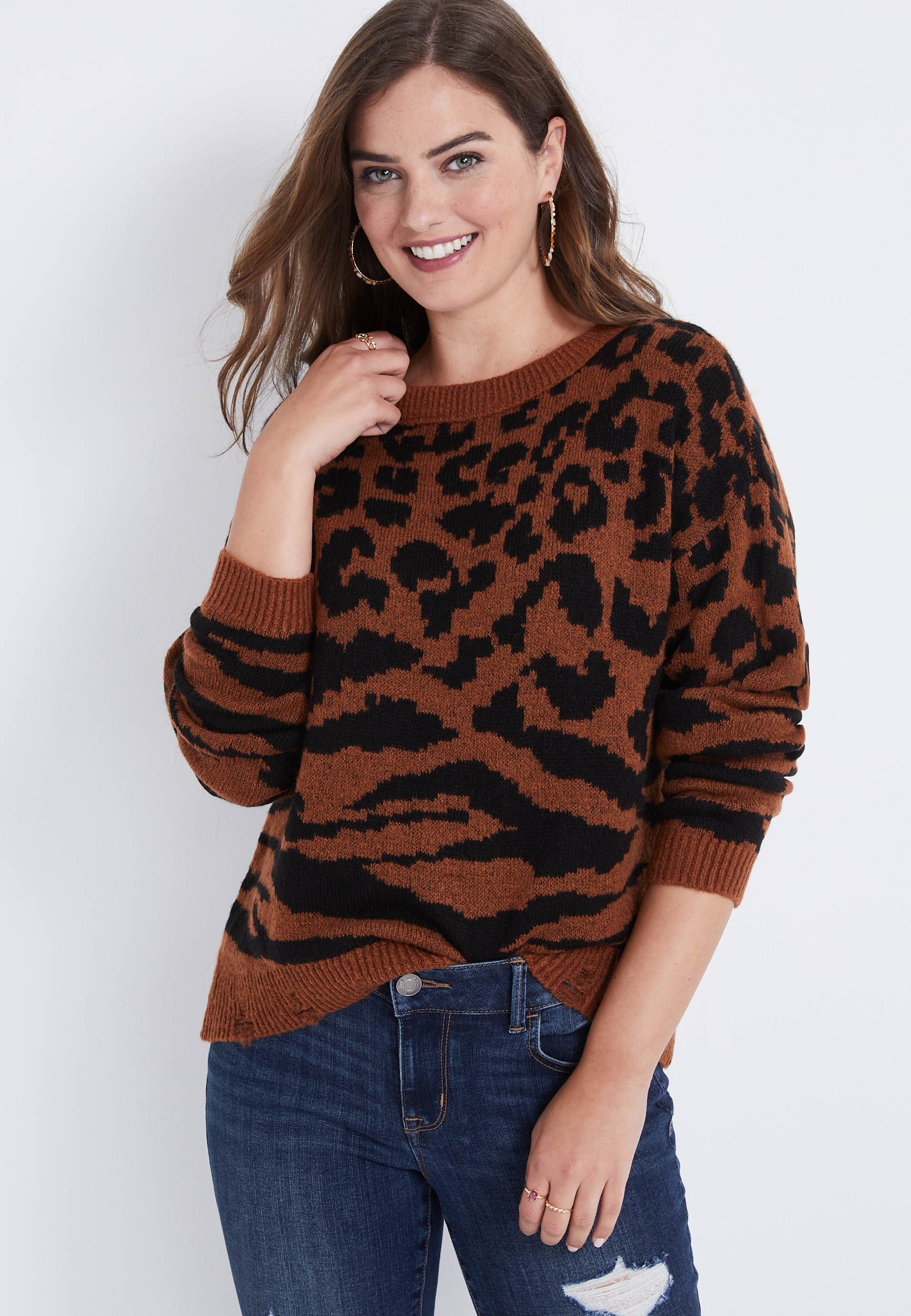 Animal Print Sweater | maurices