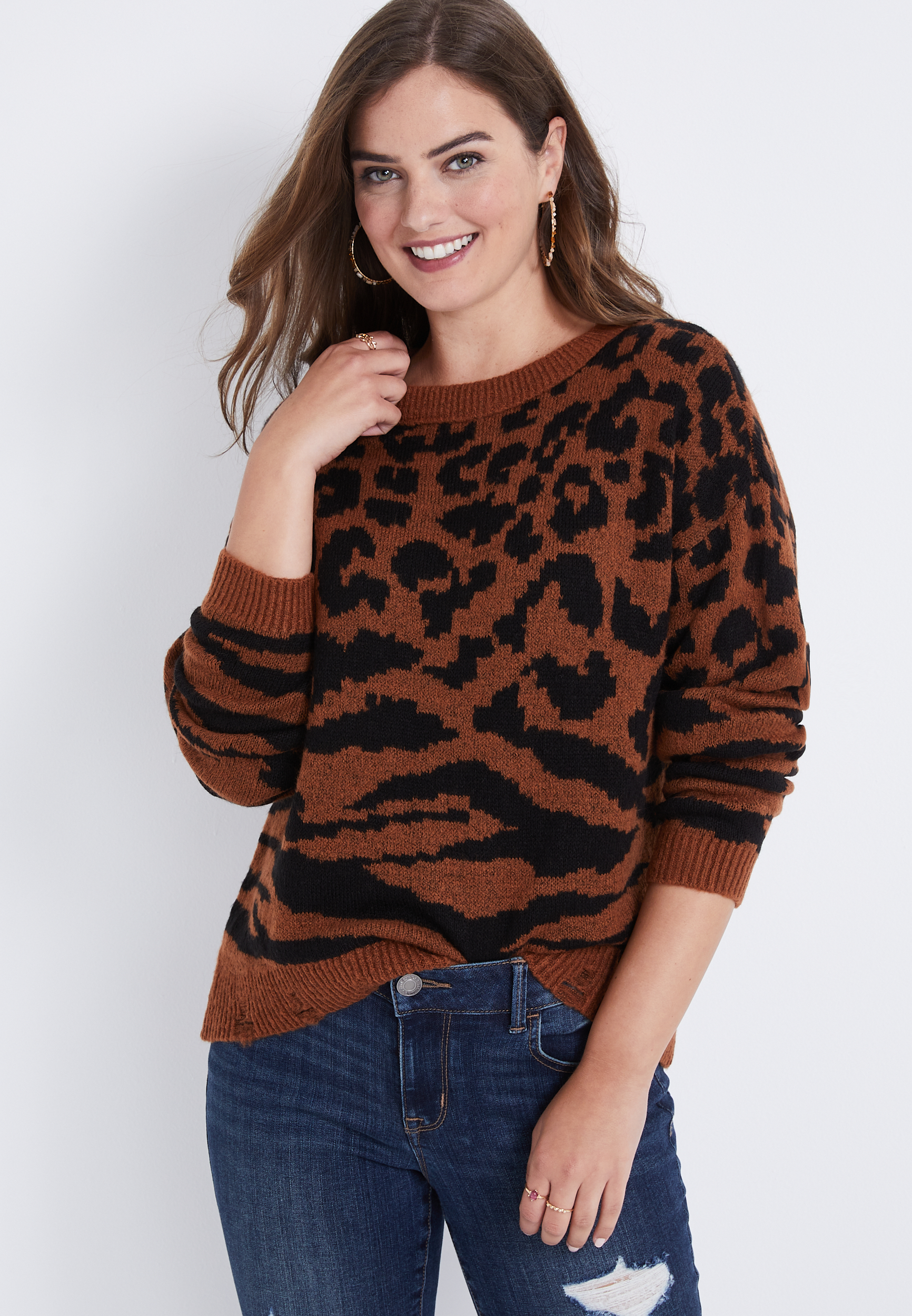 Cashmere Audrey Sweater - Leopard