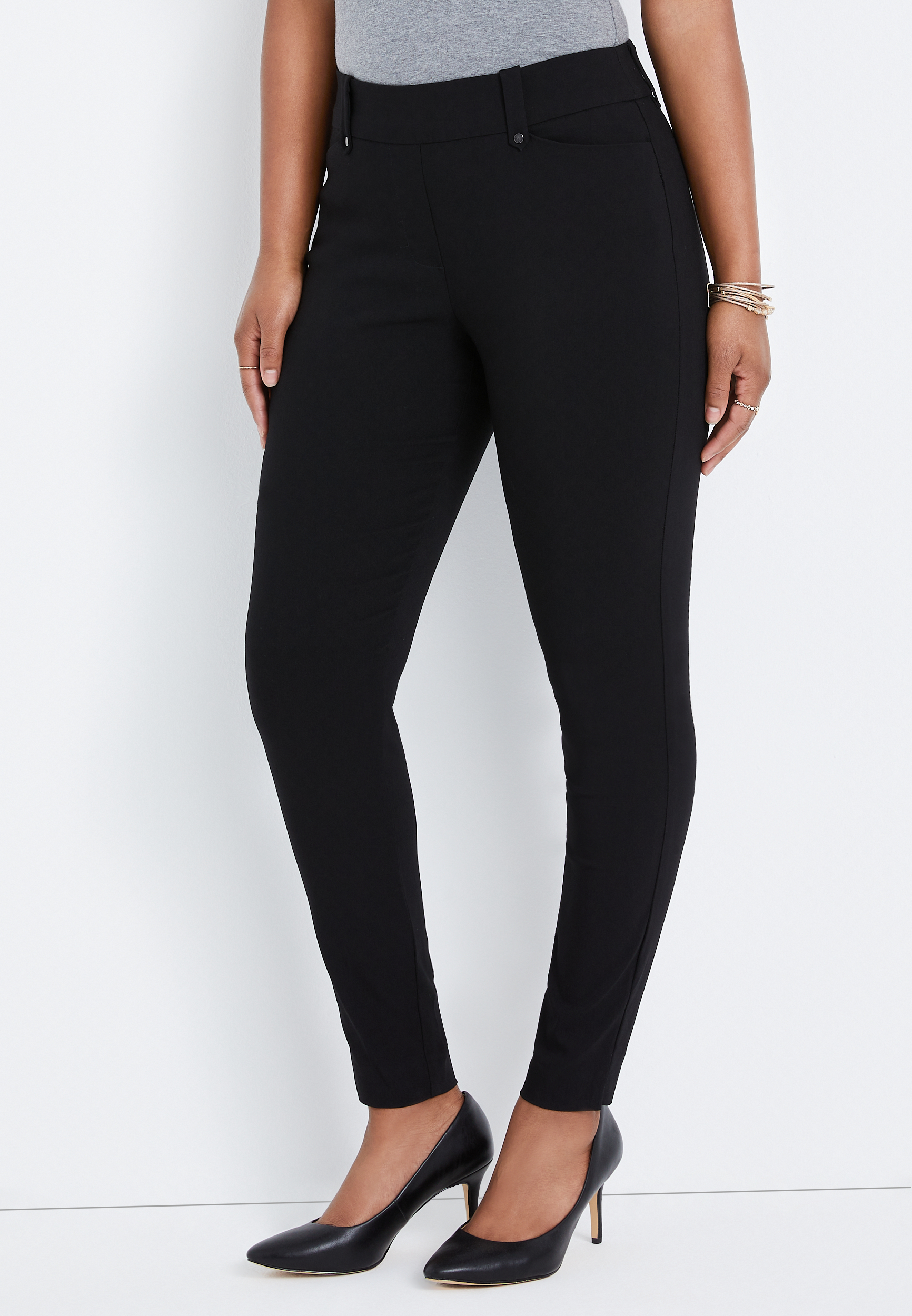 Trousers & Leggings - EBONY - Super Comfortable Skinny Maternity Trousers  in Bengaline