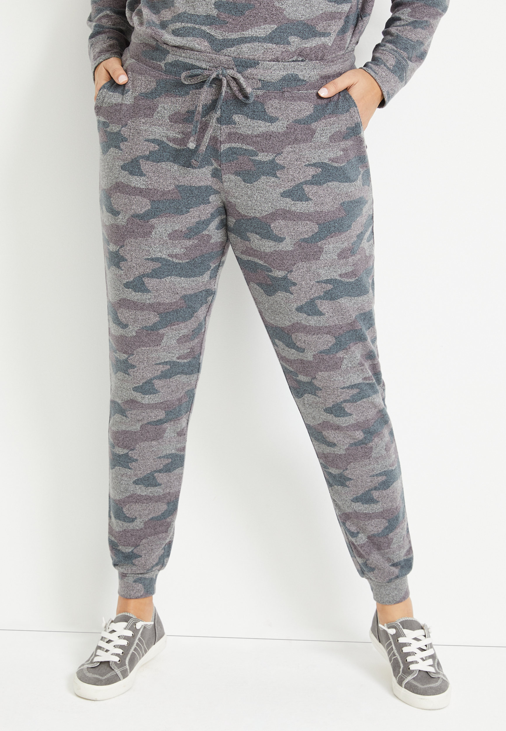 Womens Plus Size Camouflage Army Ladies Long Sleeve Top Joggers Pants Tracksuit