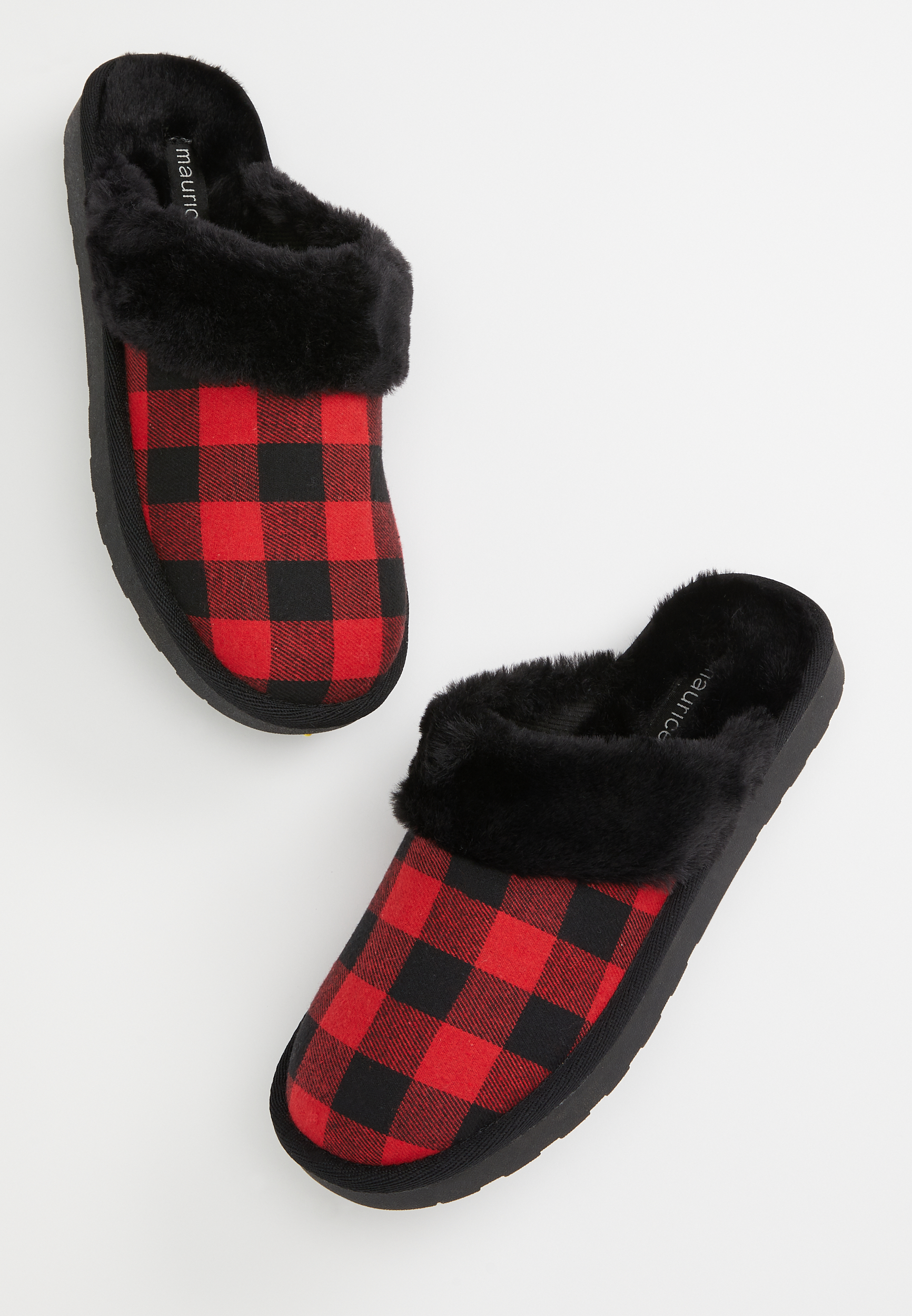 Buffalo plaid slippers online womens