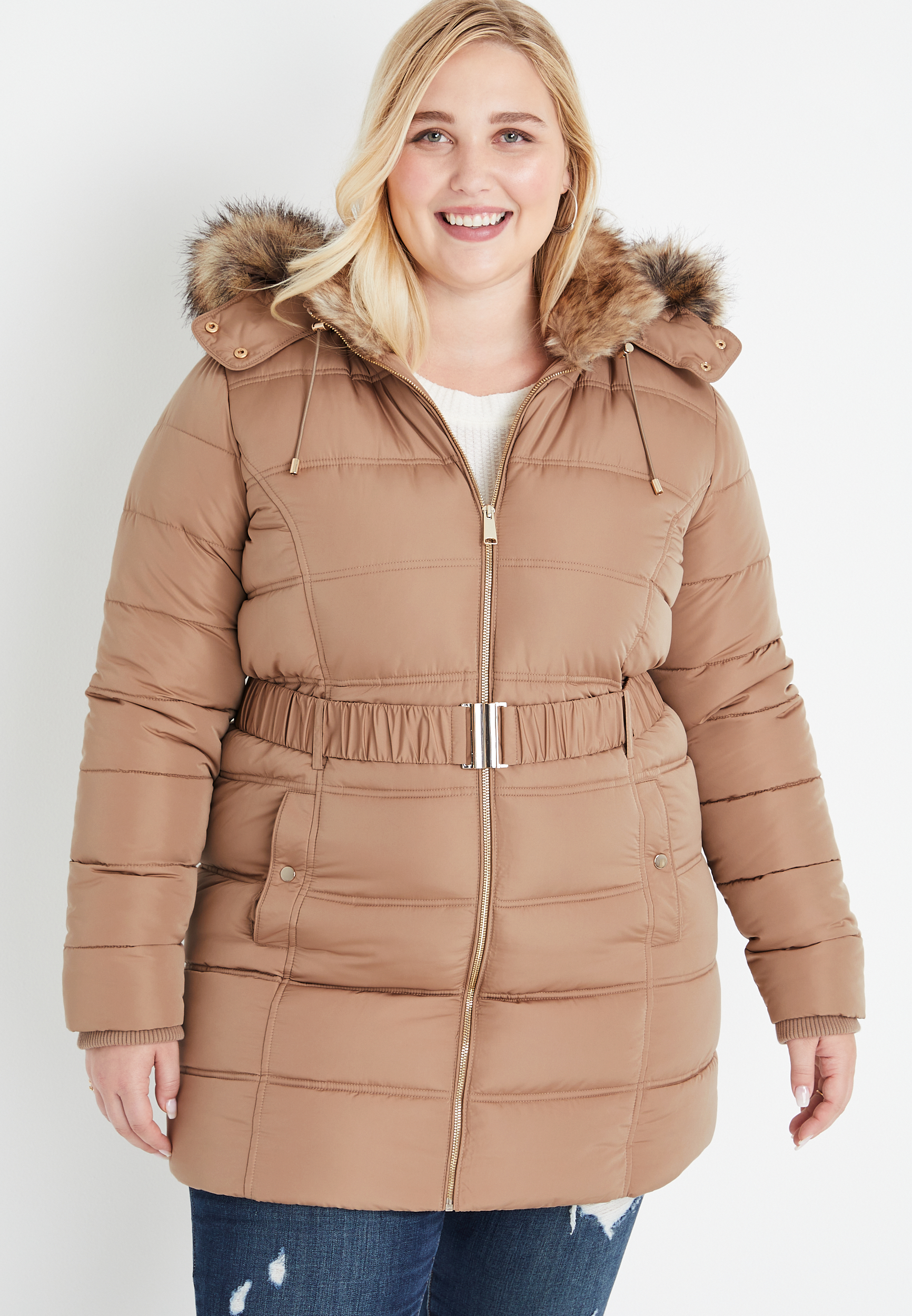 Plus size tan on sale jacket