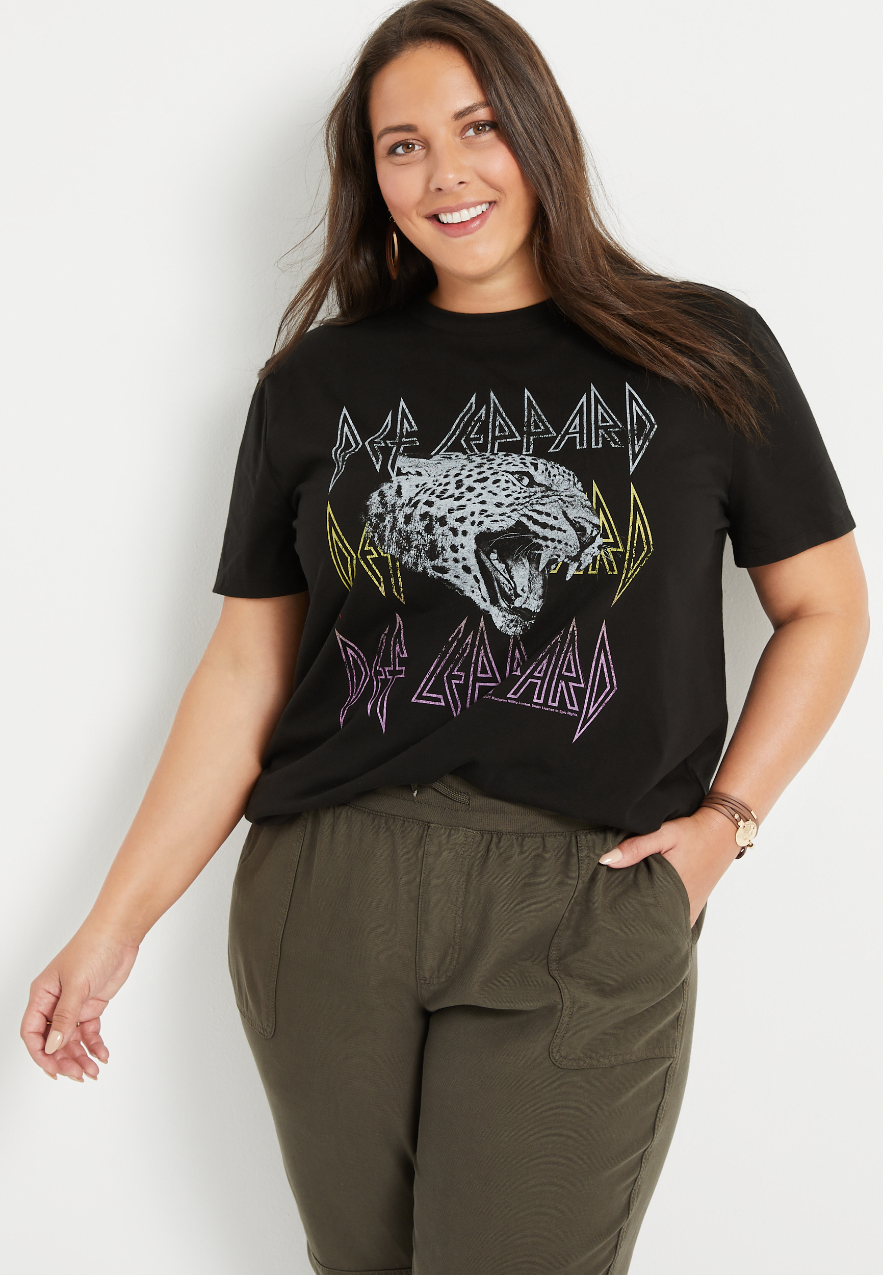 Plus Size Def Leppard Oversized Graphic Tee