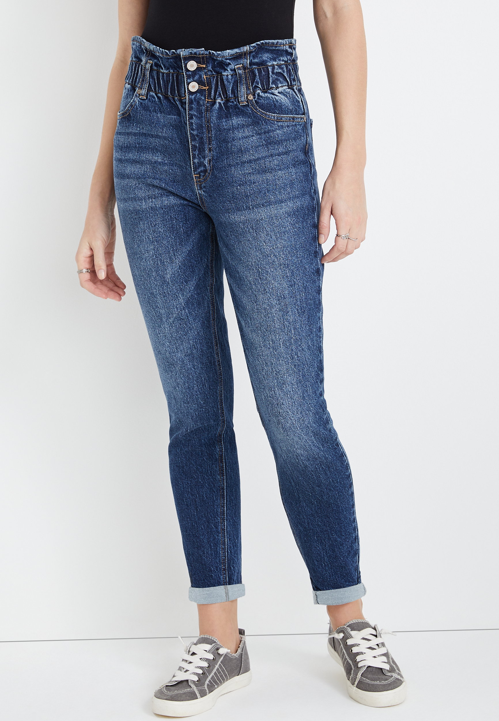 elastic waist jeans ladies