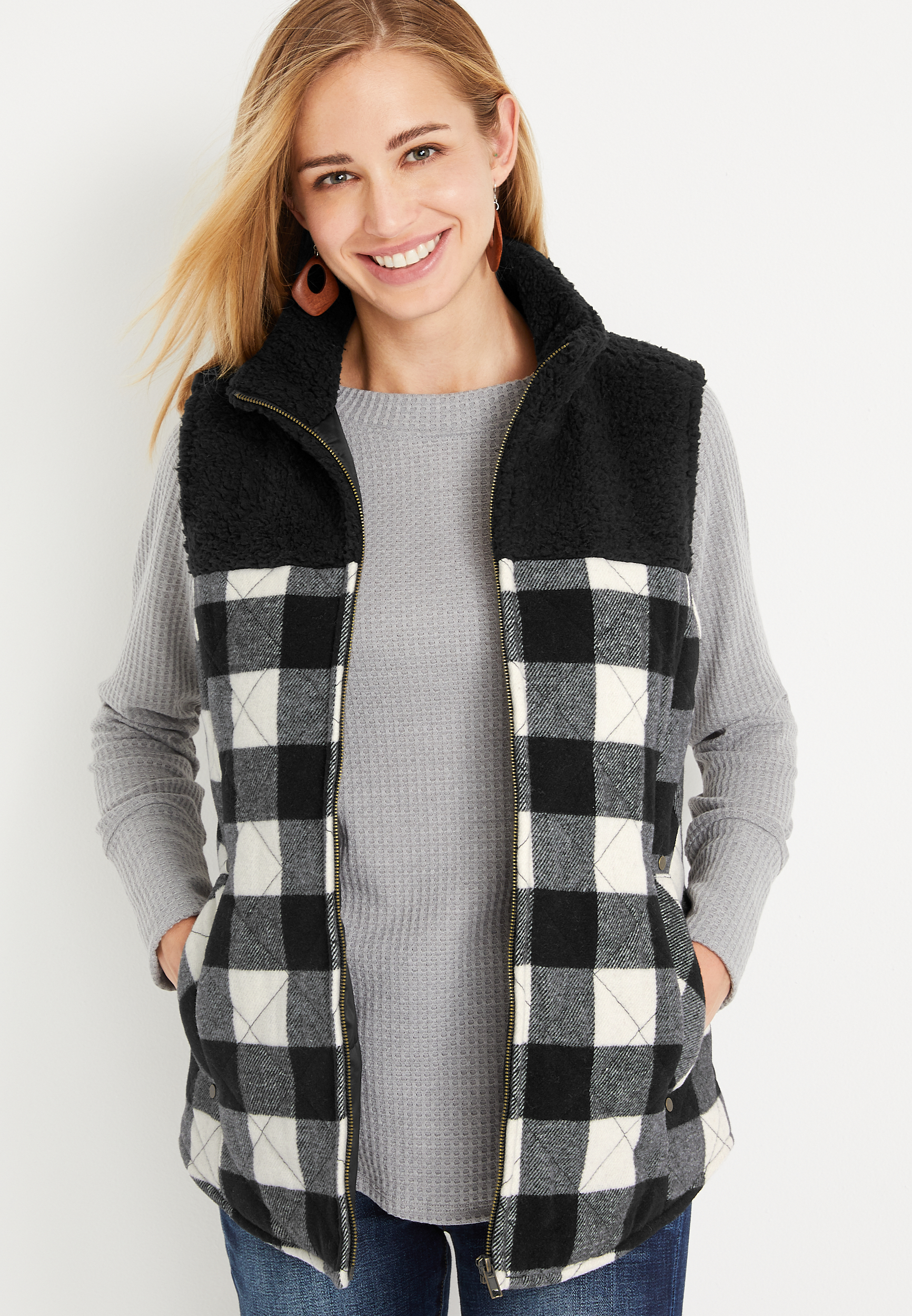 Buffalo plaid 2024 ladies vest