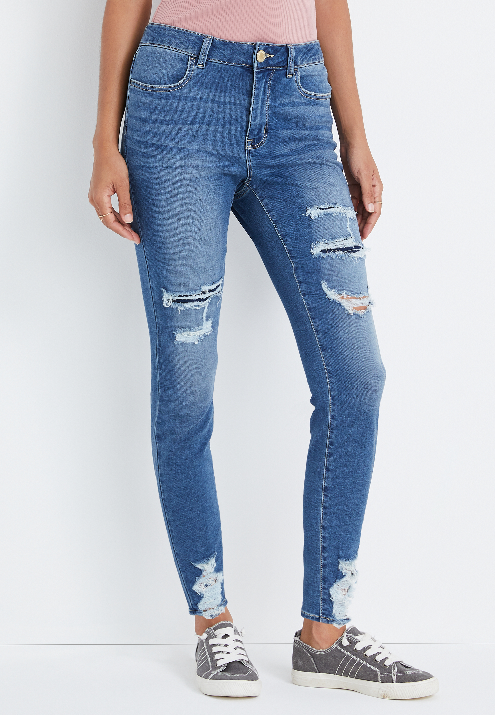 m jeans by maurices™ Super Soft High Rise Ripped Jegging